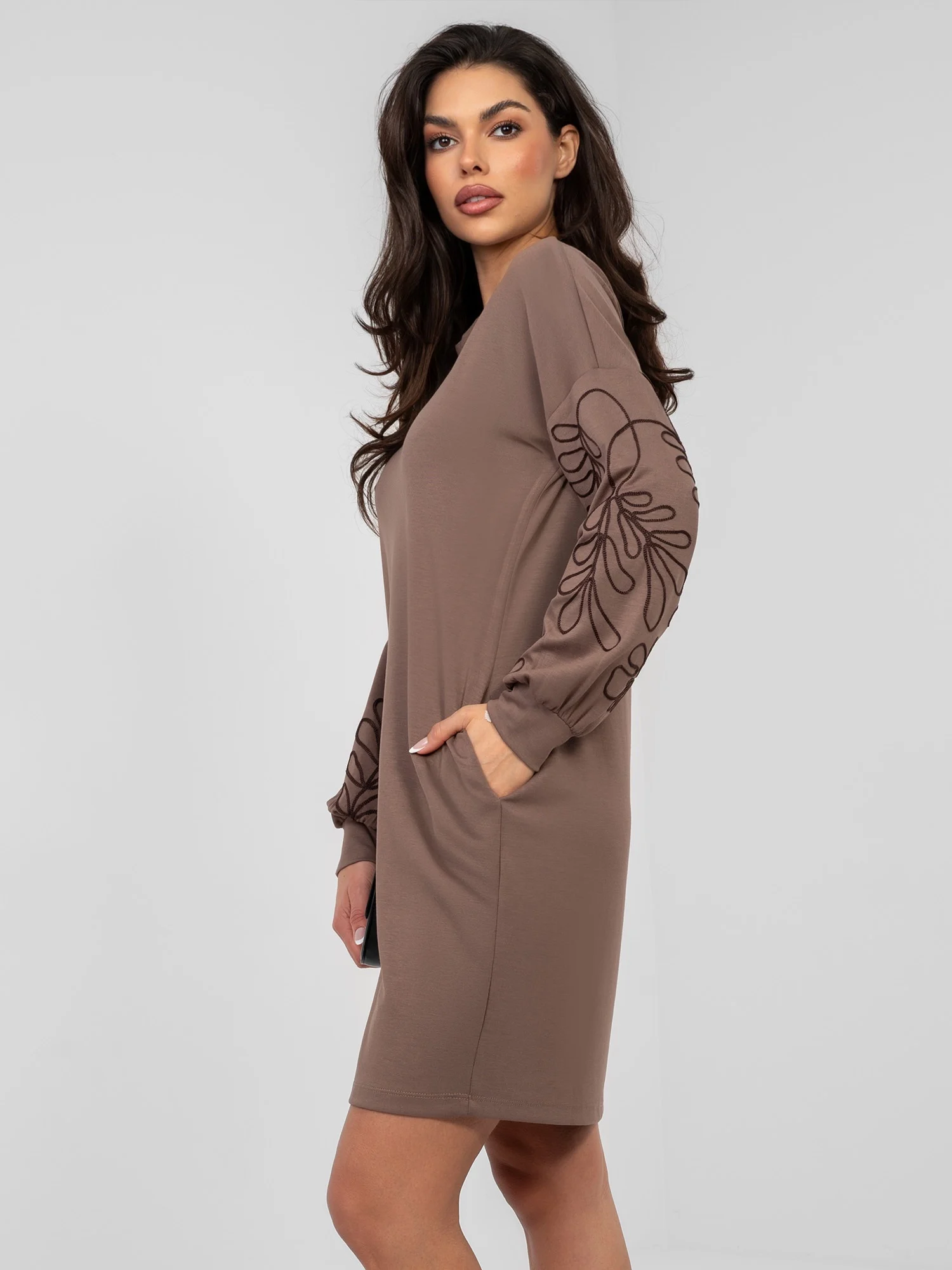 Rochie Dama Mini, Imprimat, RUE PARIS, Bej - imagine 4