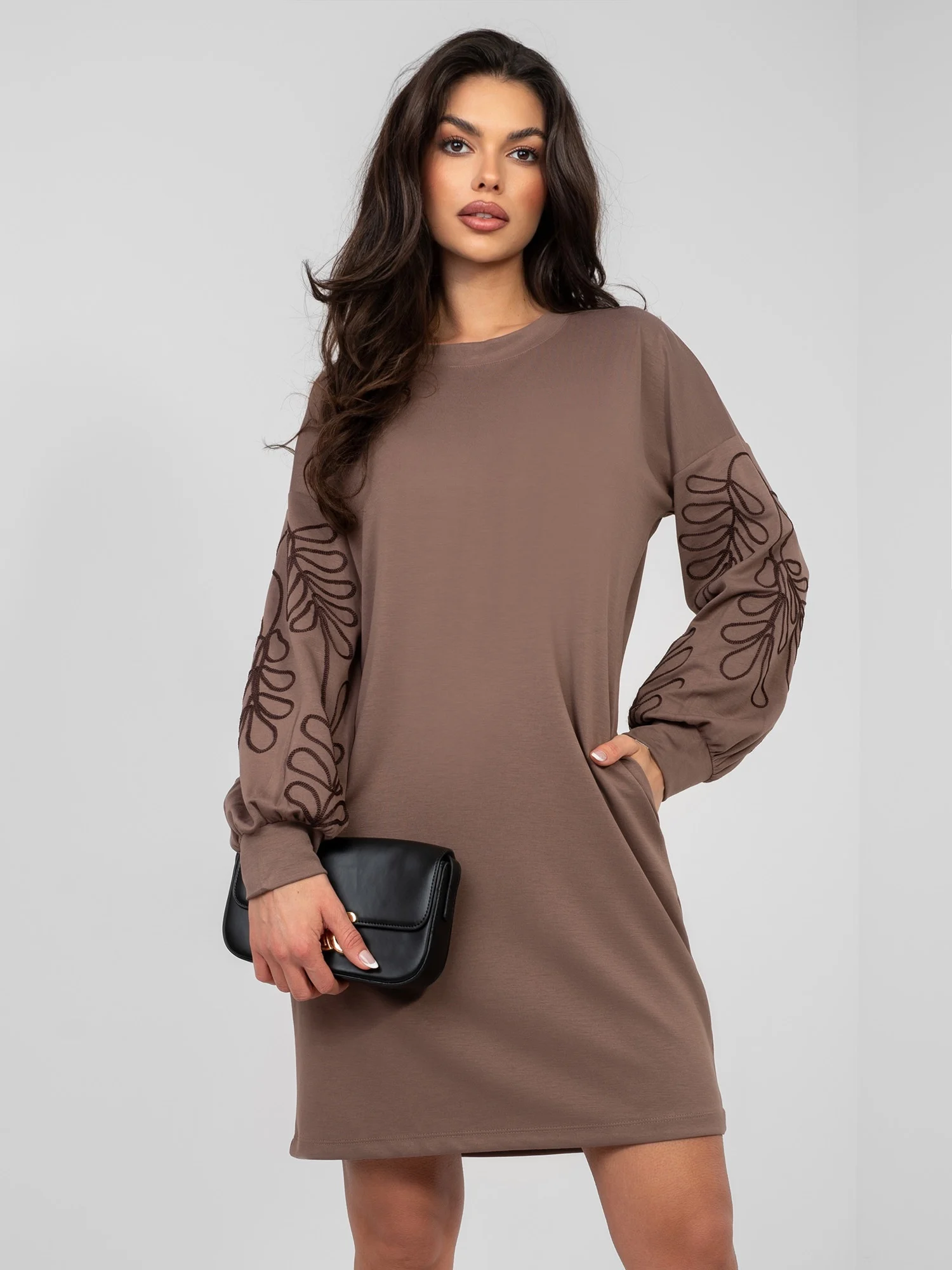 Rochie Dama Mini, Imprimat, RUE PARIS, Bej - imagine 6