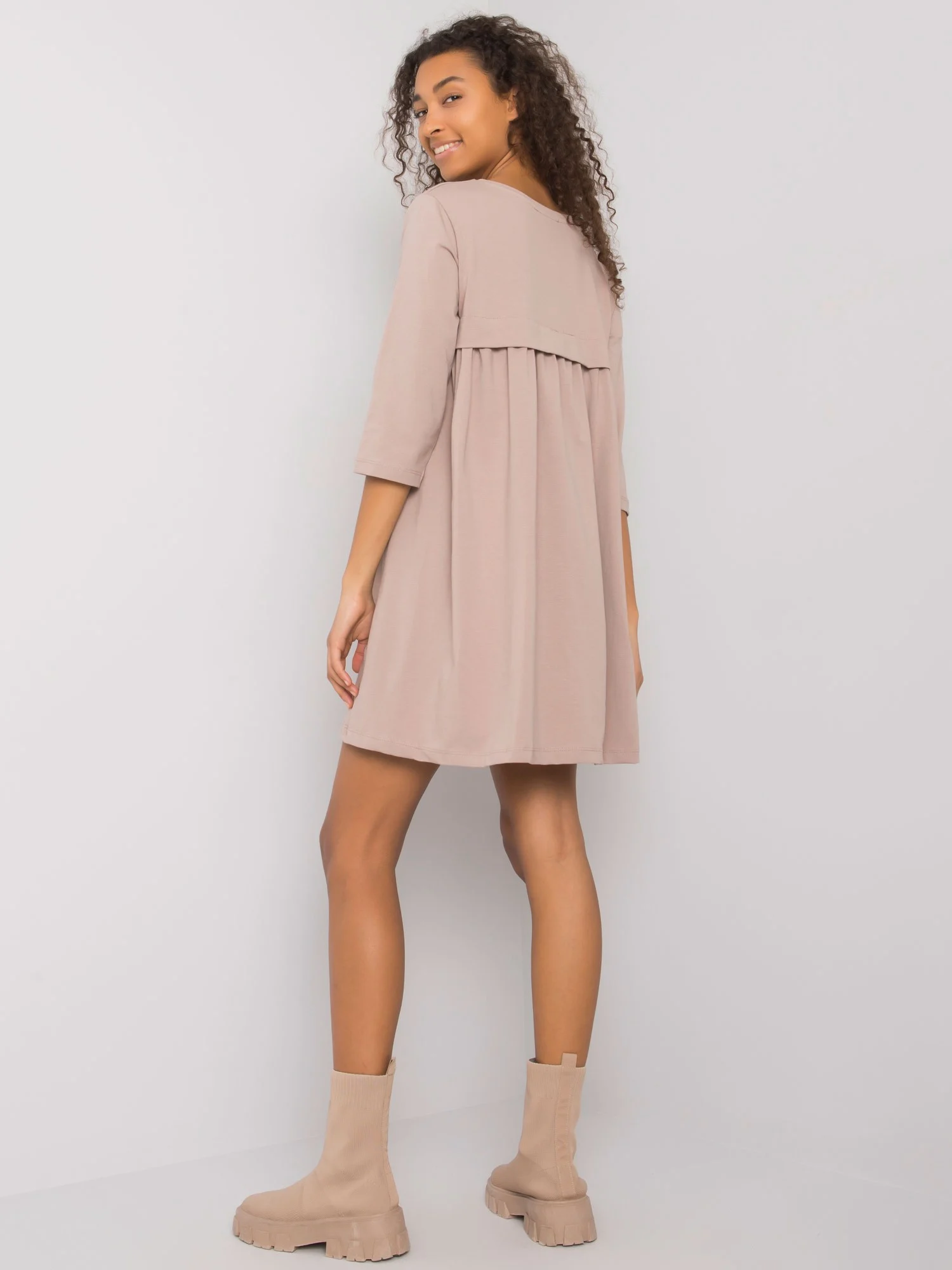 Rochie Dama Mini, Lejera, RUE PARIS, Bej Eleganta Office - Image 2