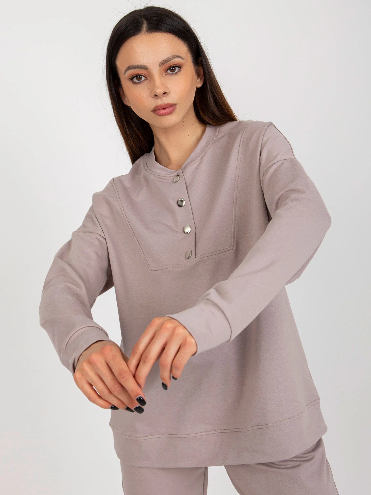 Compleu Dama Maneca lunga, Dreapta, LAKERTA, Bej Eleganta Office - imagine 6