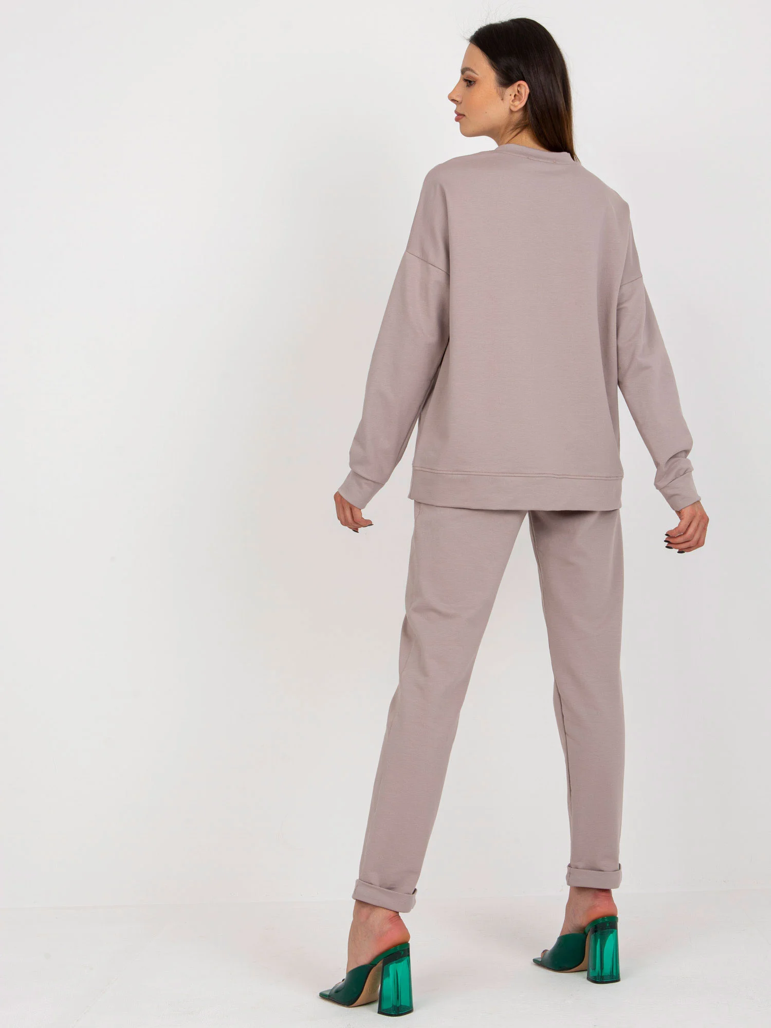 Compleu Dama Maneca lunga, Dreapta, LAKERTA, Bej Eleganta Office - imagine 4