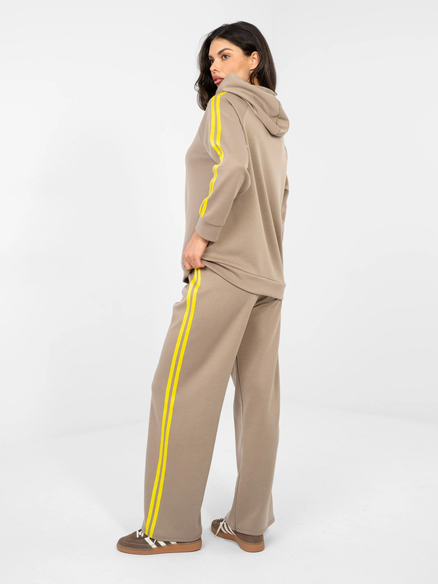 Compleu Dama Maneca lunga, Larga, RUE PARIS, Bej Casual - imagine 2
