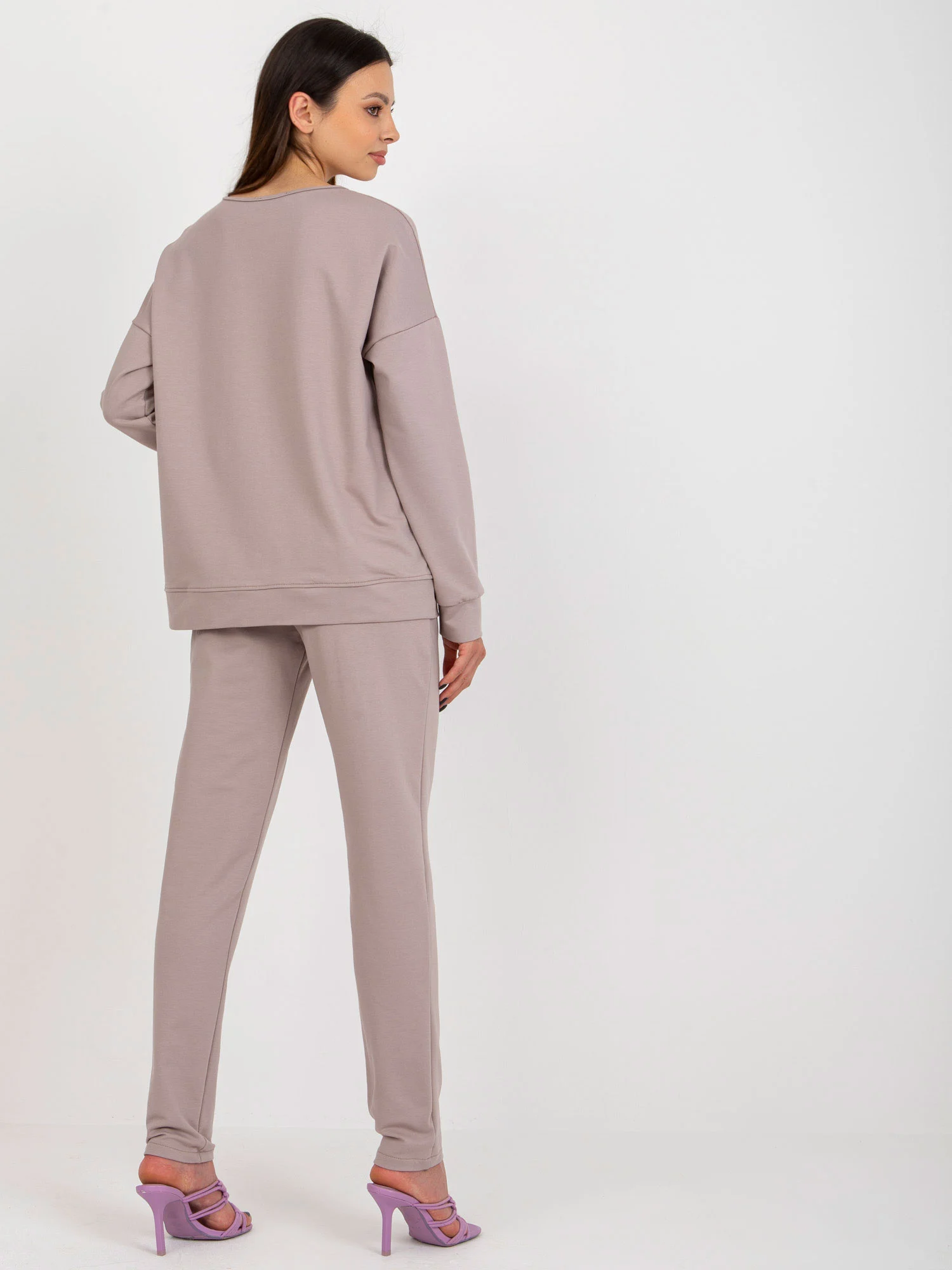 Compleu Dama Maneca lunga, Dreapta, LAKERTA, Bej Eleganta Office - imagine 2