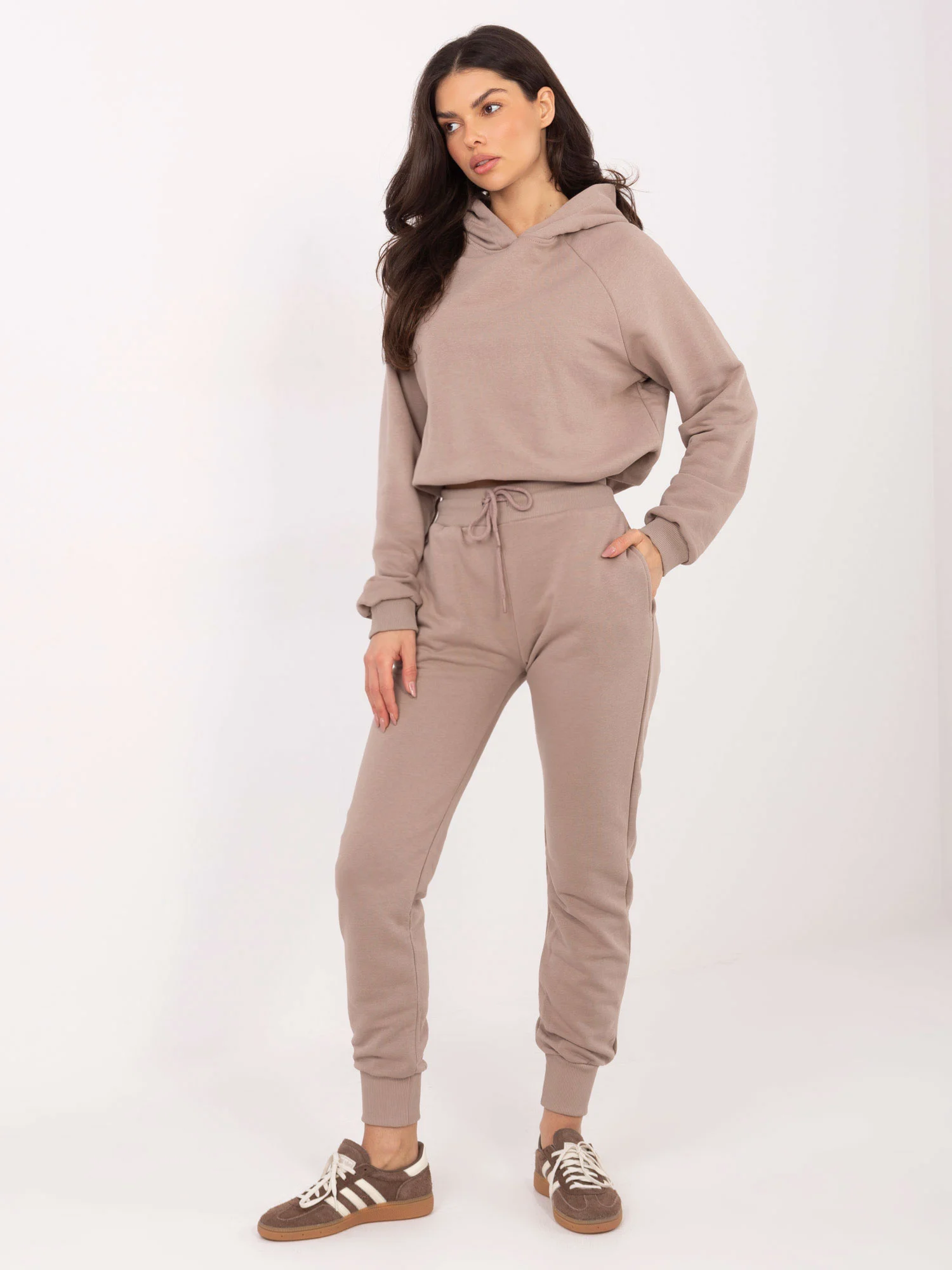 Compleu Dama Maneca lunga, Mansete elastice, BASIC FEEL GOOD, Bej Casual - imagine 4