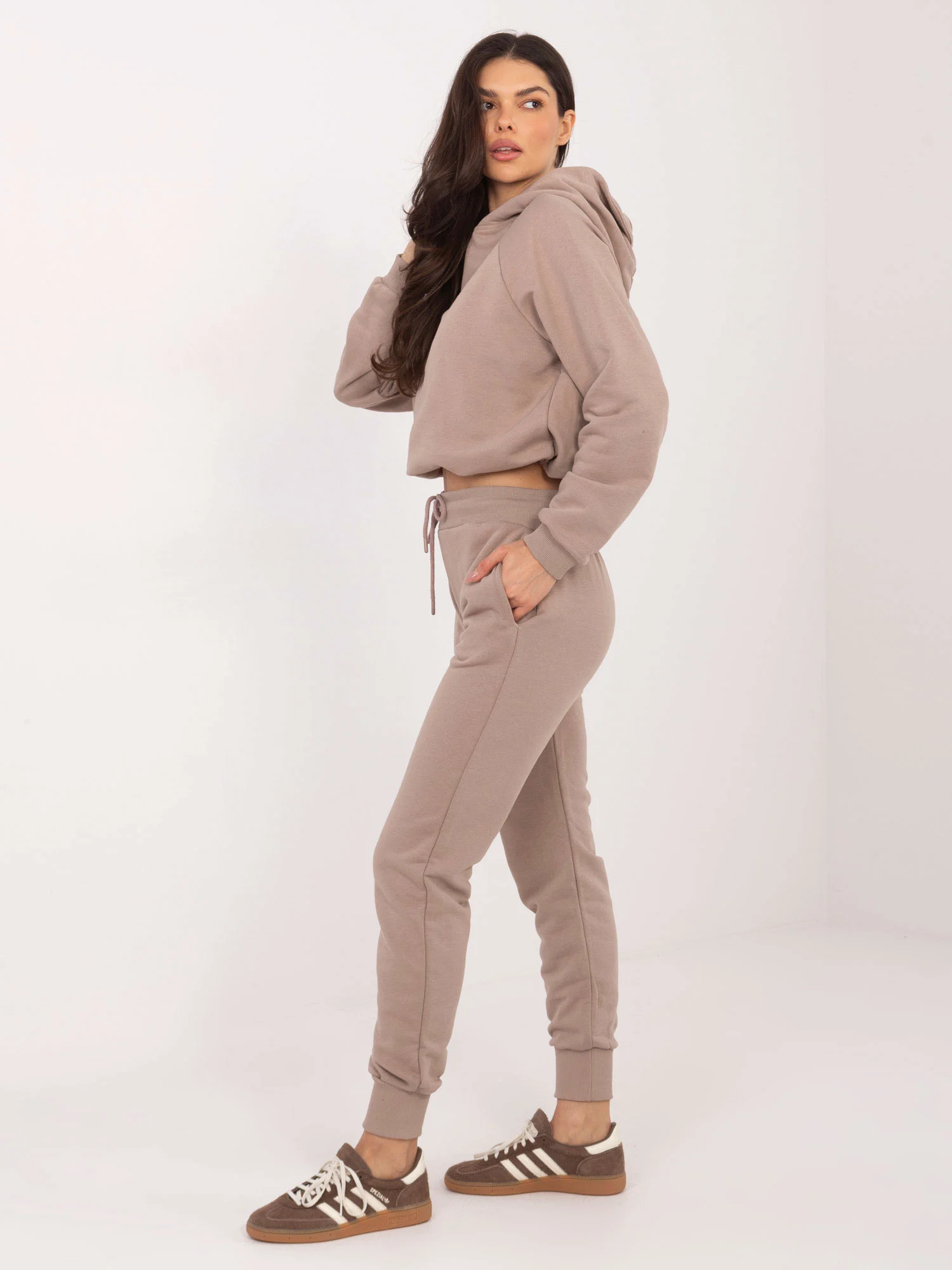 Compleu Dama Maneca lunga, Mansete elastice, BASIC FEEL GOOD, Bej Casual - imagine 2