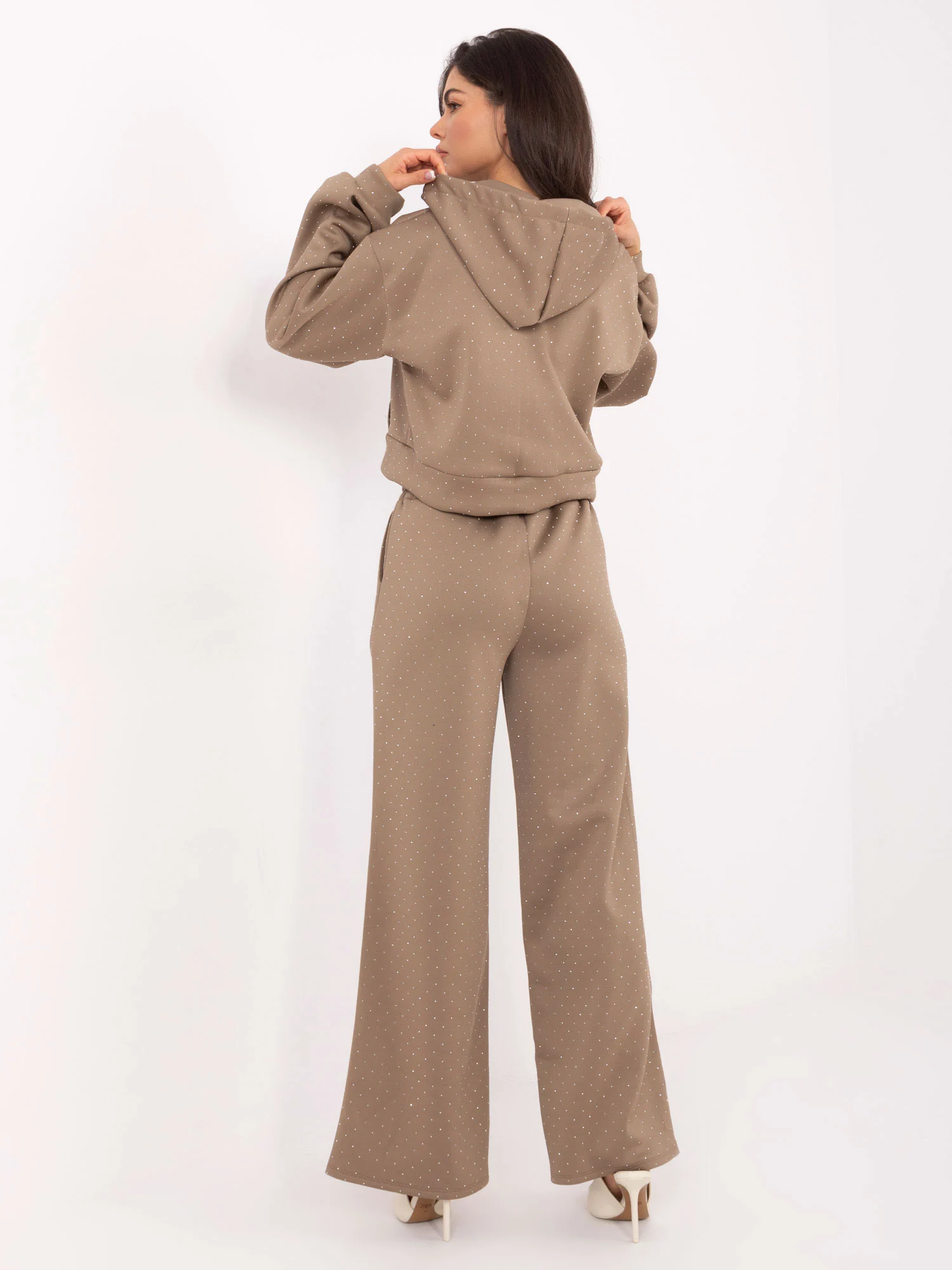 Compleu Dama Maneca lunga, Elegant, RUE PARIS, Bej Eleganta - imagine 3