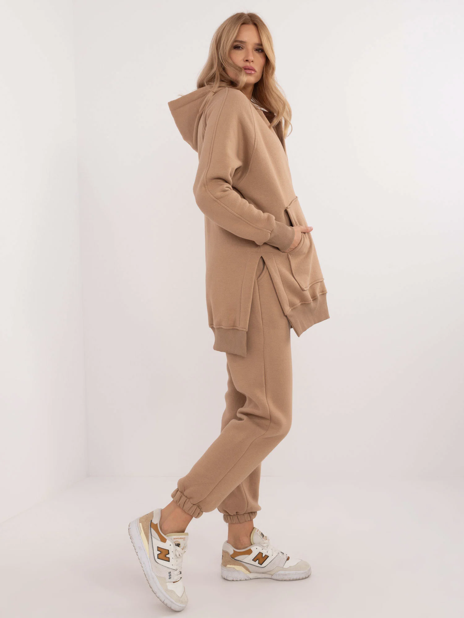 Compleu Dama Maneca lunga, Mansete elastice, My Red Lips, Bej Casual - imagine 7