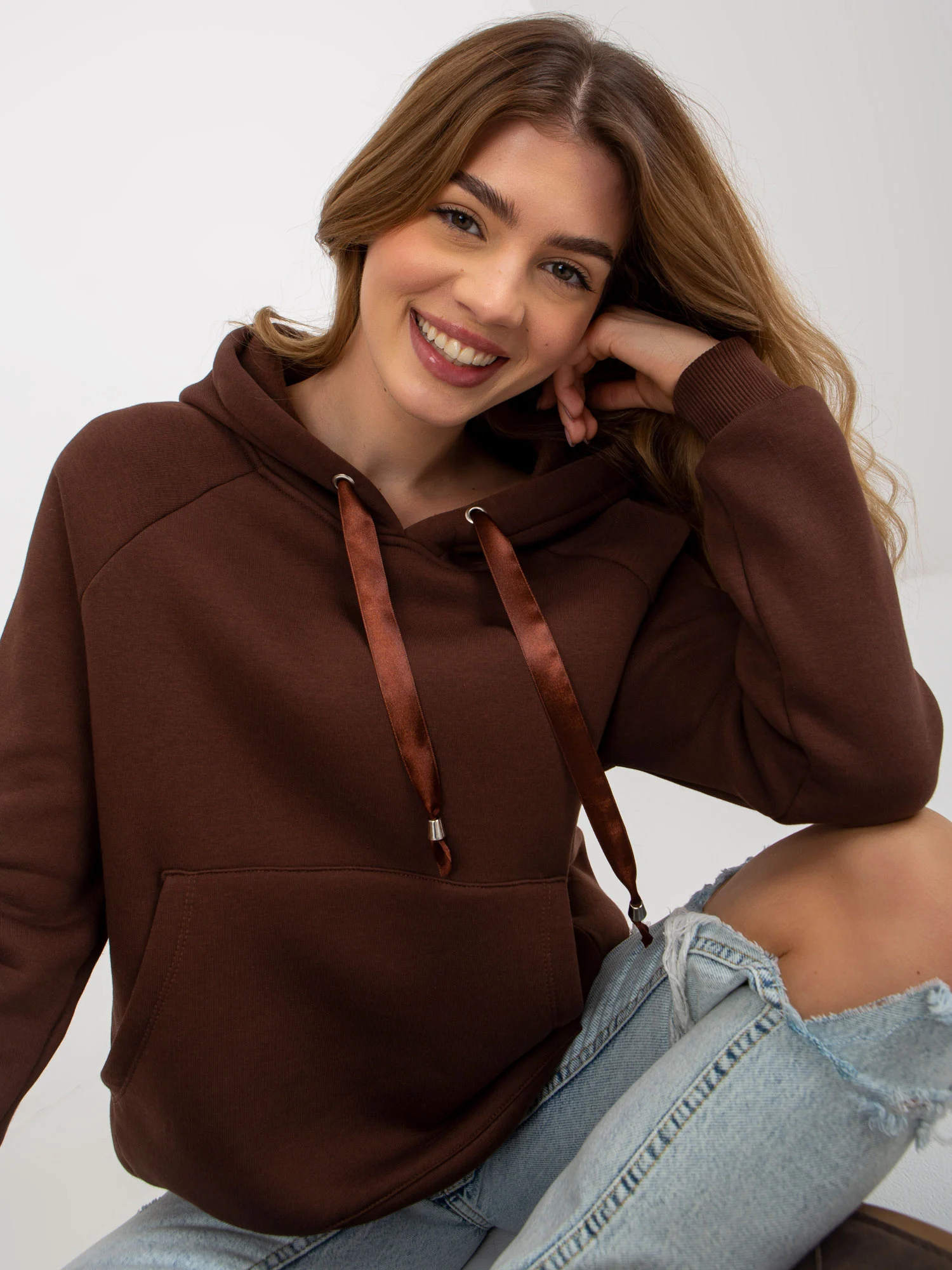 Hanorac Dama Maneca lunga, Guler inalt, Och Bella, Maro Casual Marimi Mari - imagine 3