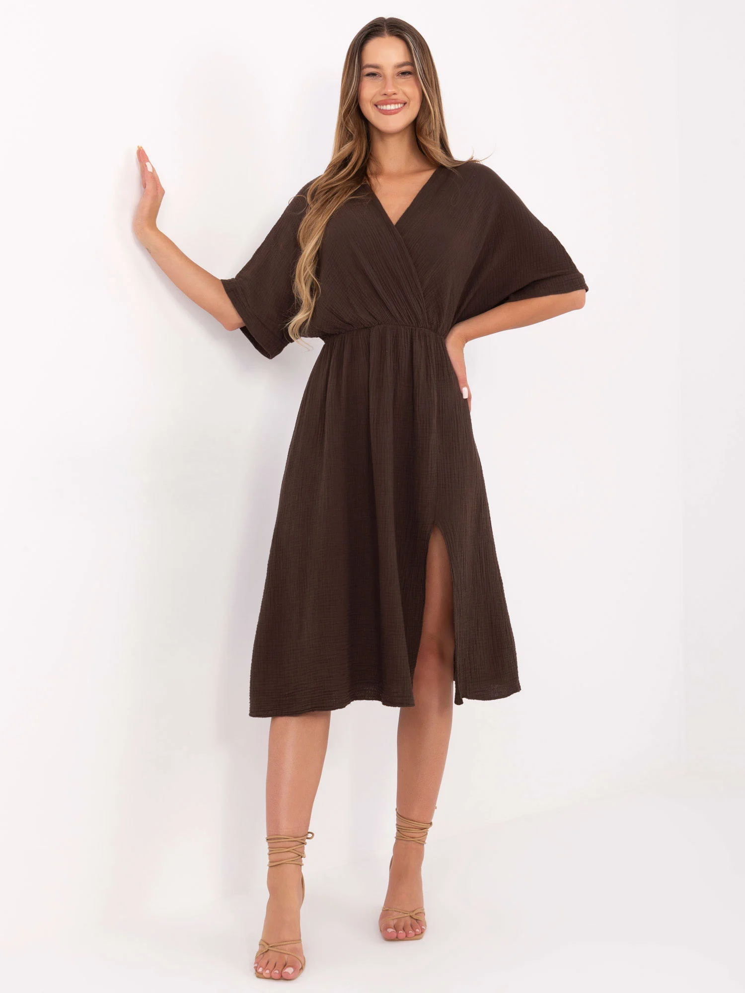 Rochie Dama Midi, Lejera, ITALY MODA, Maro de Vara - Image 5