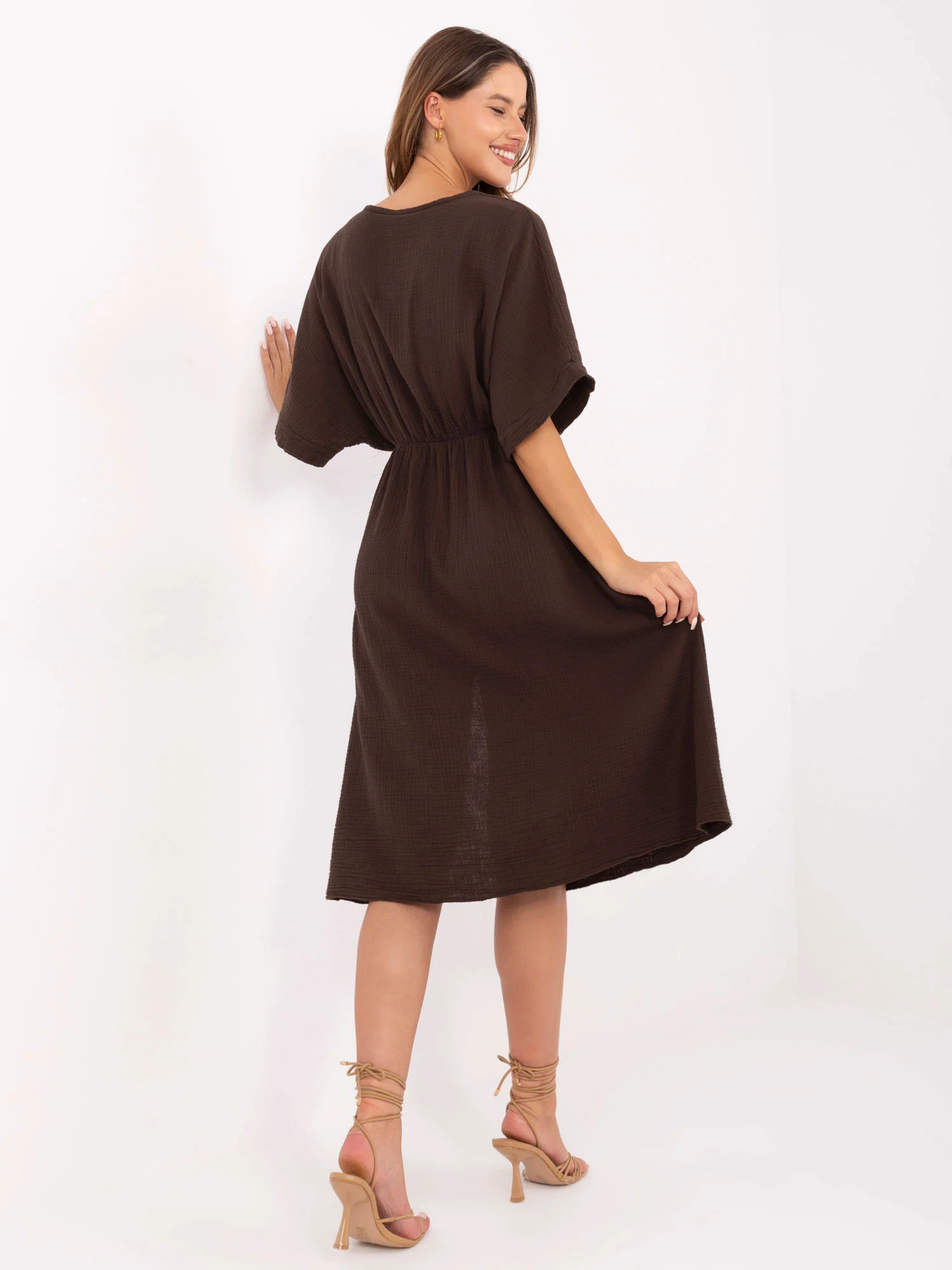 Rochie Dama Midi, Lejera, ITALY MODA, Maro de Vara - Image 4