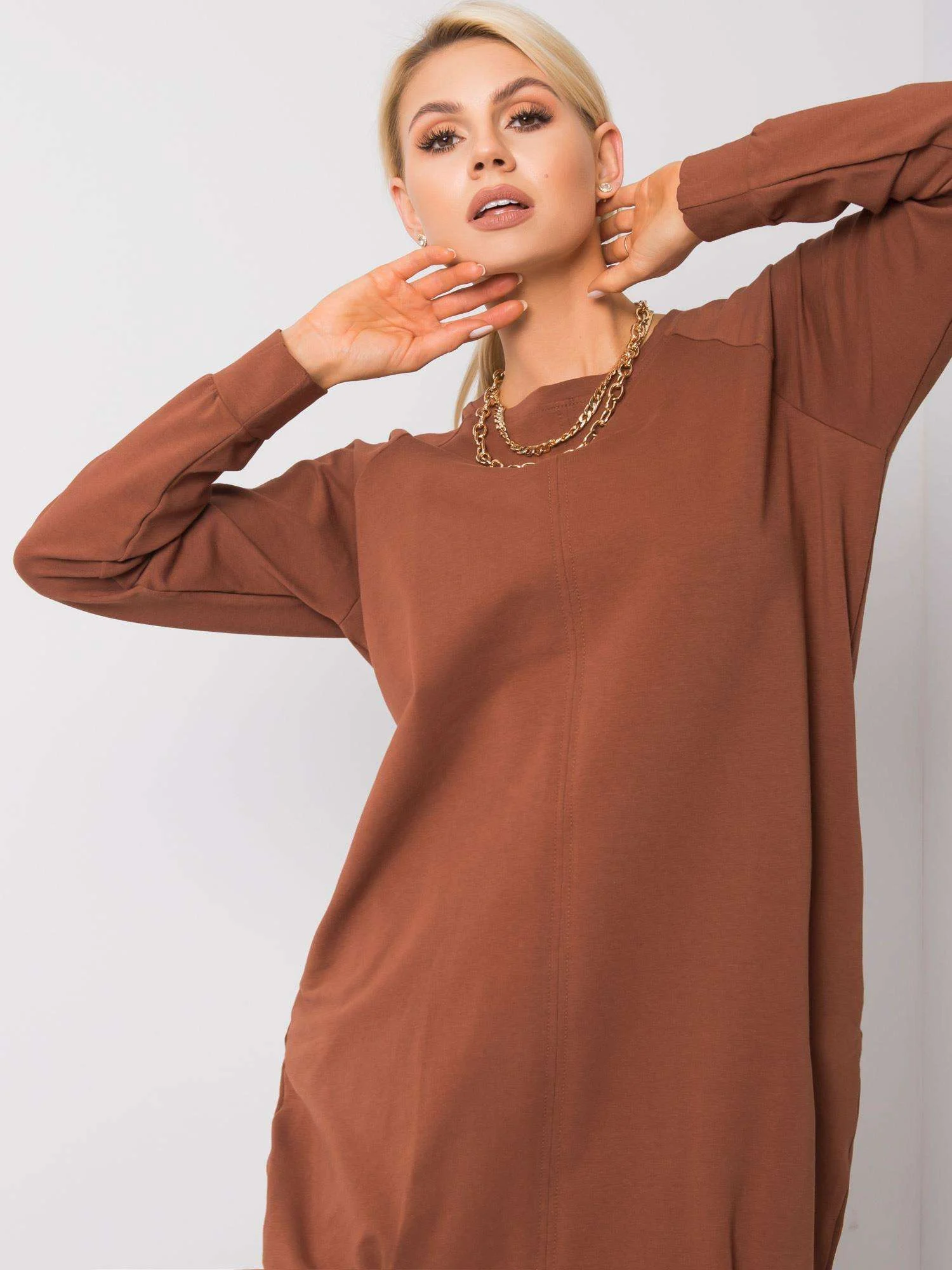 Rochie Dama Maxi, Oversize, BASIC FEEL GOOD, Maro Casual - Image 4