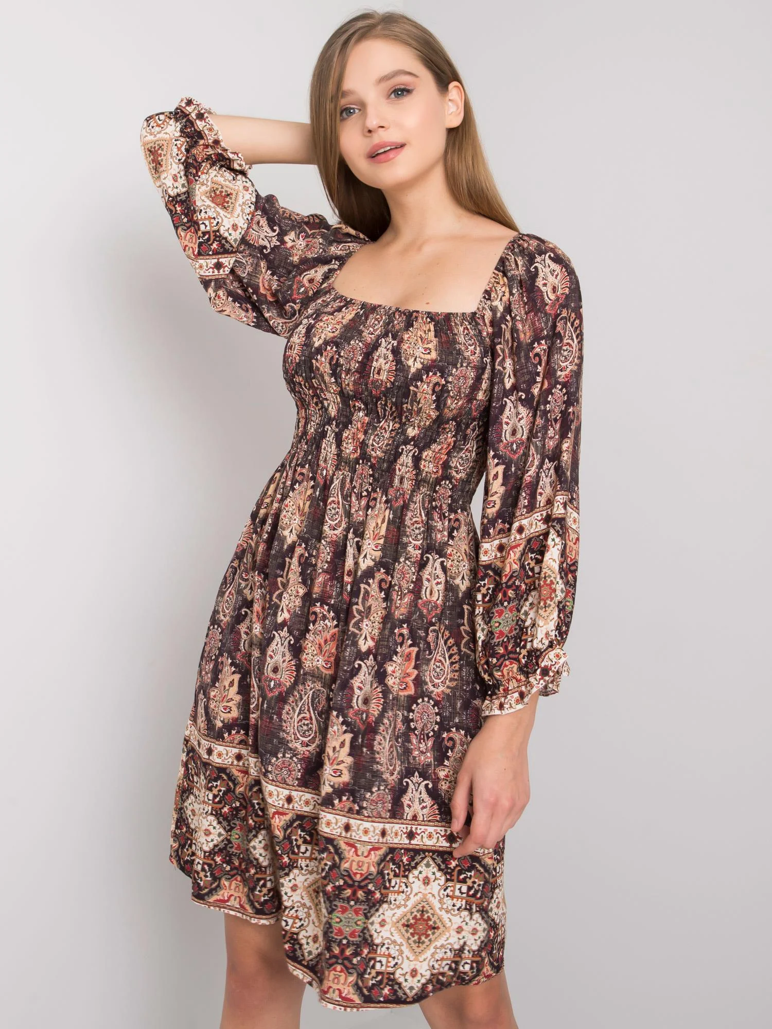 Rochie Dama Maxi, Imprimat, Och Bella, Maro Eleganta Office - Image 5