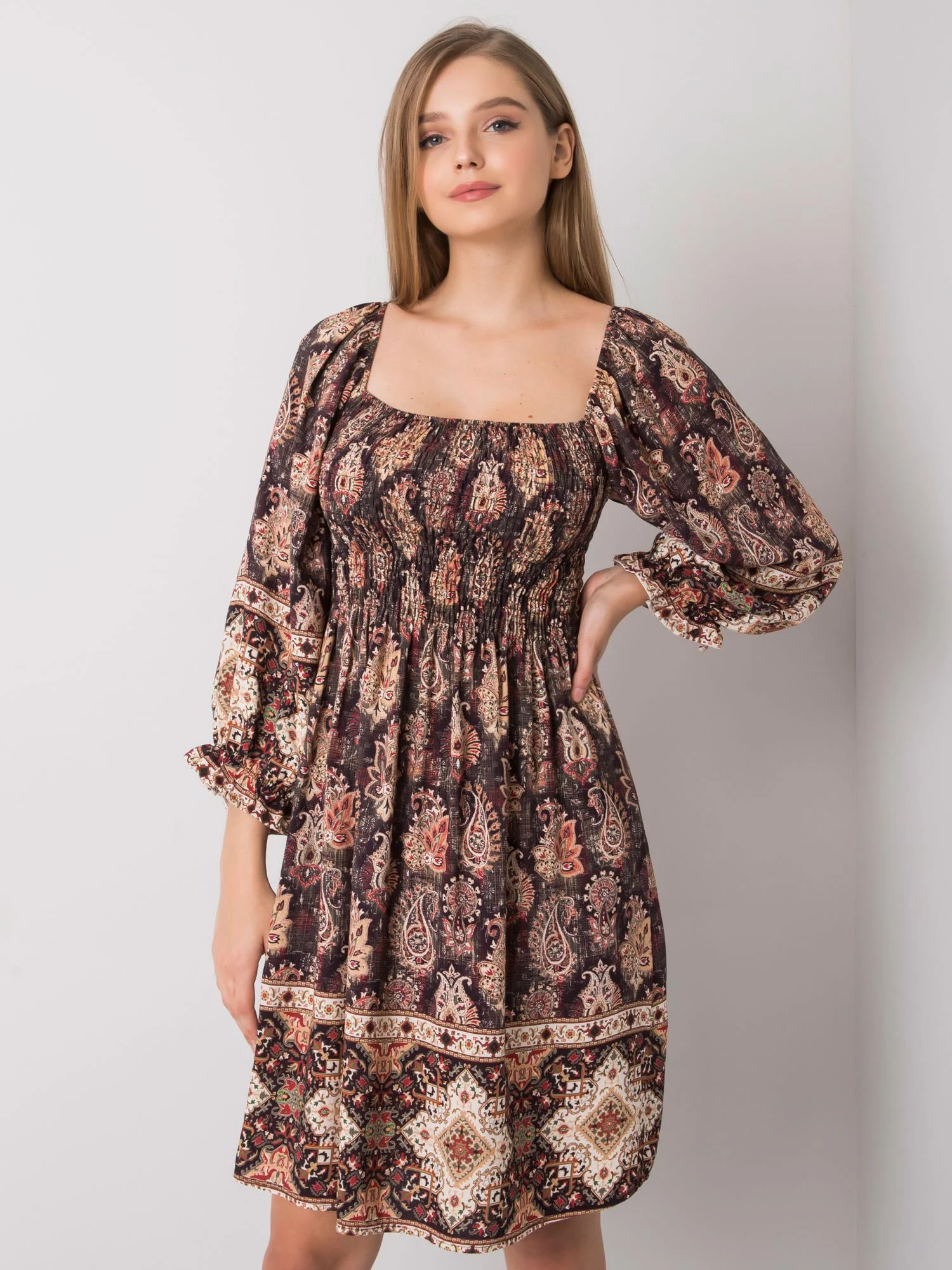 Rochie Dama Maxi, Imprimat, Och Bella, Maro Eleganta Office - Image 4