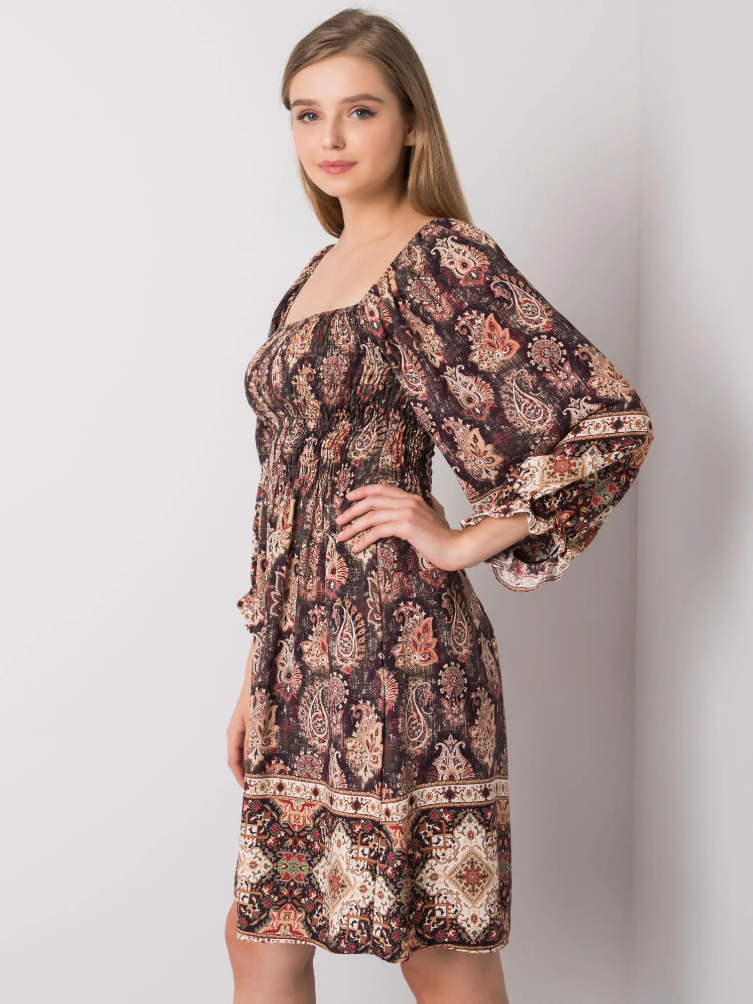 Rochie Dama Maxi, Imprimat, Och Bella, Maro Eleganta Office - Image 3