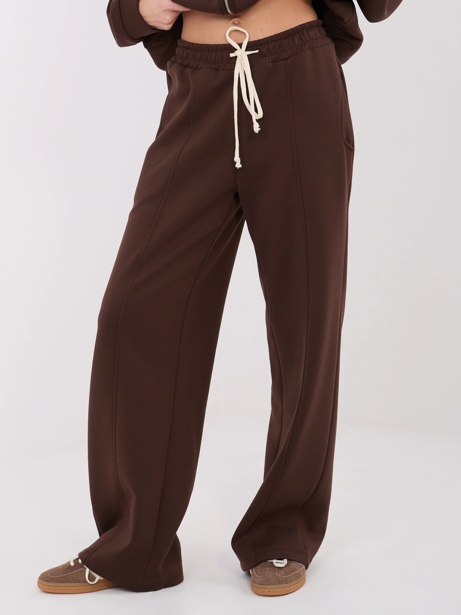 Pantaloni Dama Larga, Guler inalt, WESTEENE, Maro Casual - imagine 7