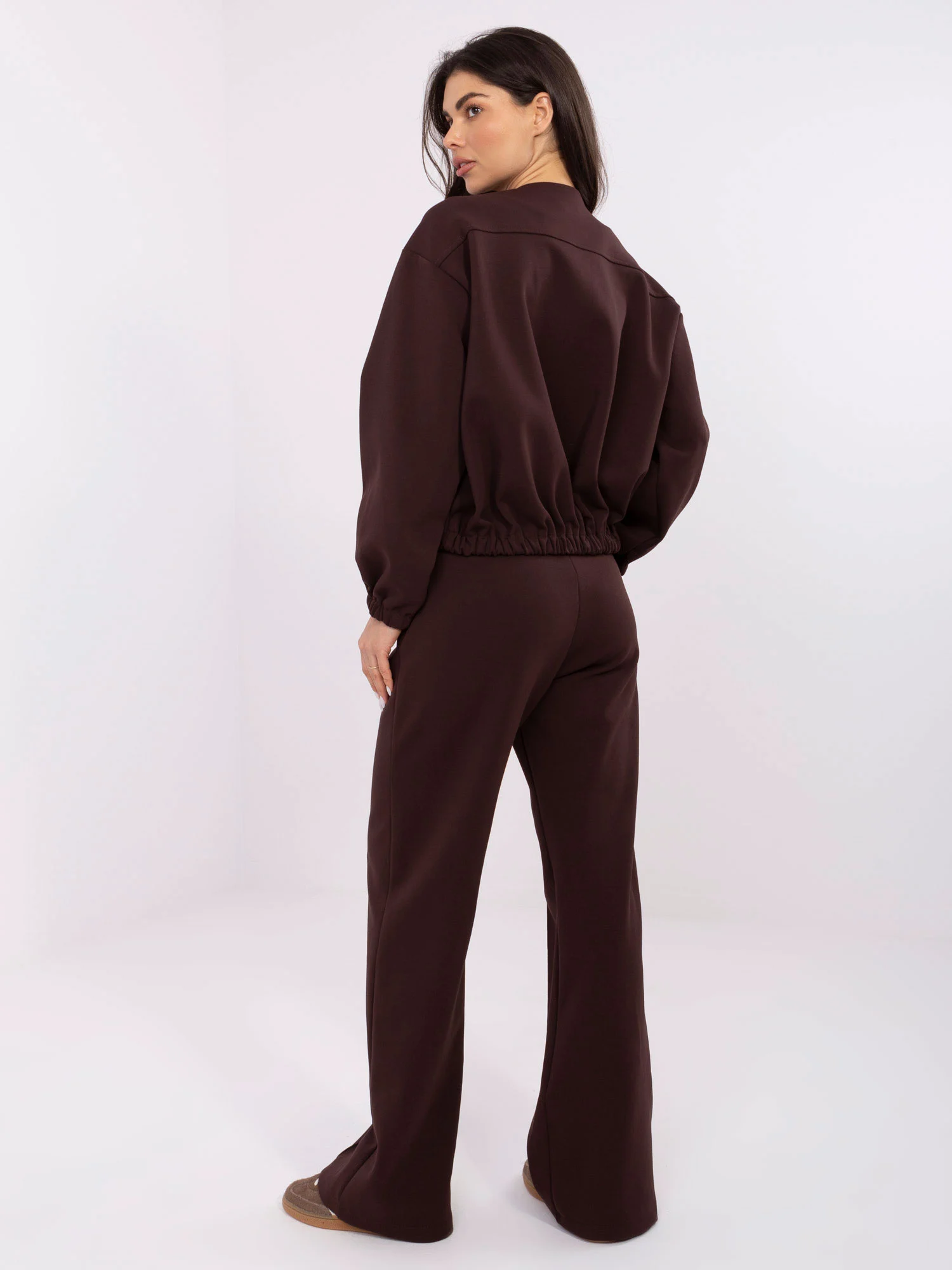Pantaloni Dama Larga, Guler inalt, MOOIJ, Maro Casual - imagine 4