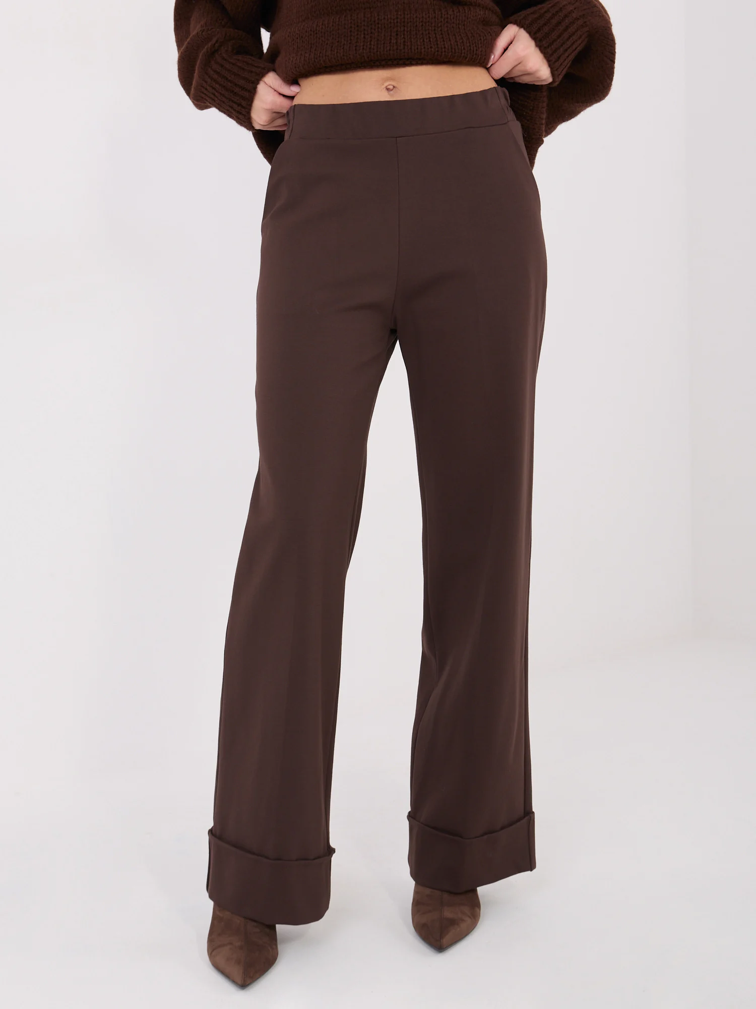 Pantaloni Dama Larga, Guler inalt, RUE PARIS, Maro Eleganta Office - imagine 2