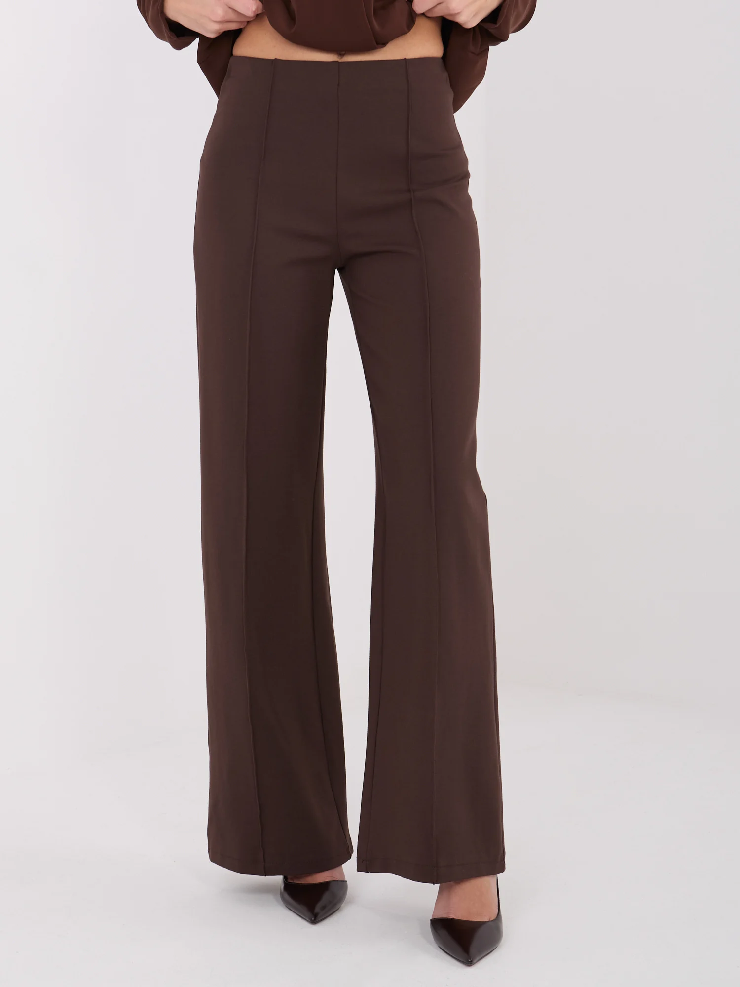 Pantaloni Dama Larga, Guler inalt, RUE PARIS, Maro Eleganta Office - Image 6
