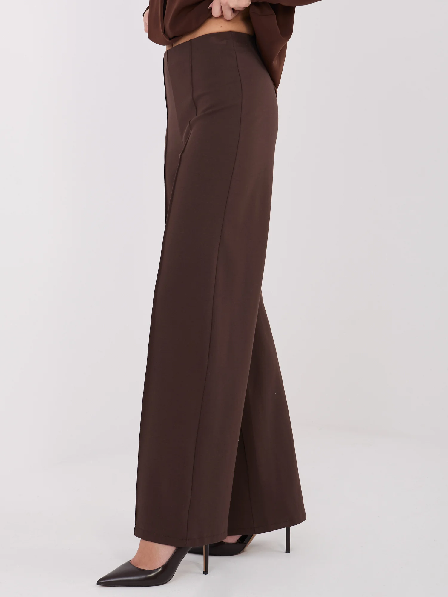 Pantaloni Dama Larga, Guler inalt, RUE PARIS, Maro Eleganta Office - Image 3
