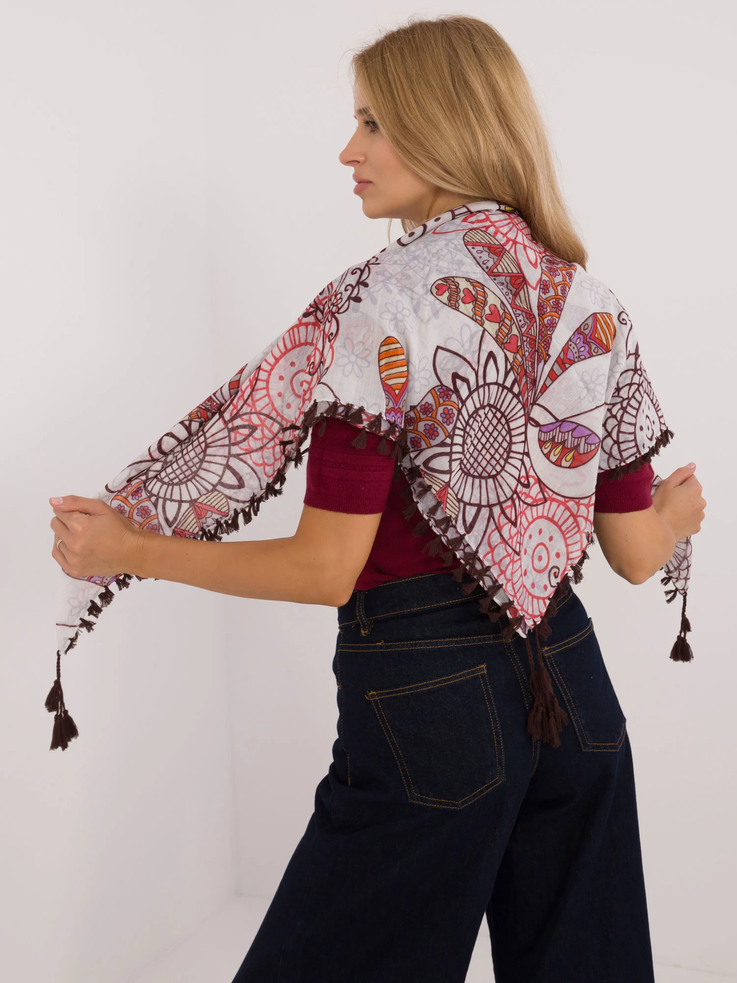 Bandana Dama Imprimat, Bumbac, Fashion Hunters, Maro - imagine 4