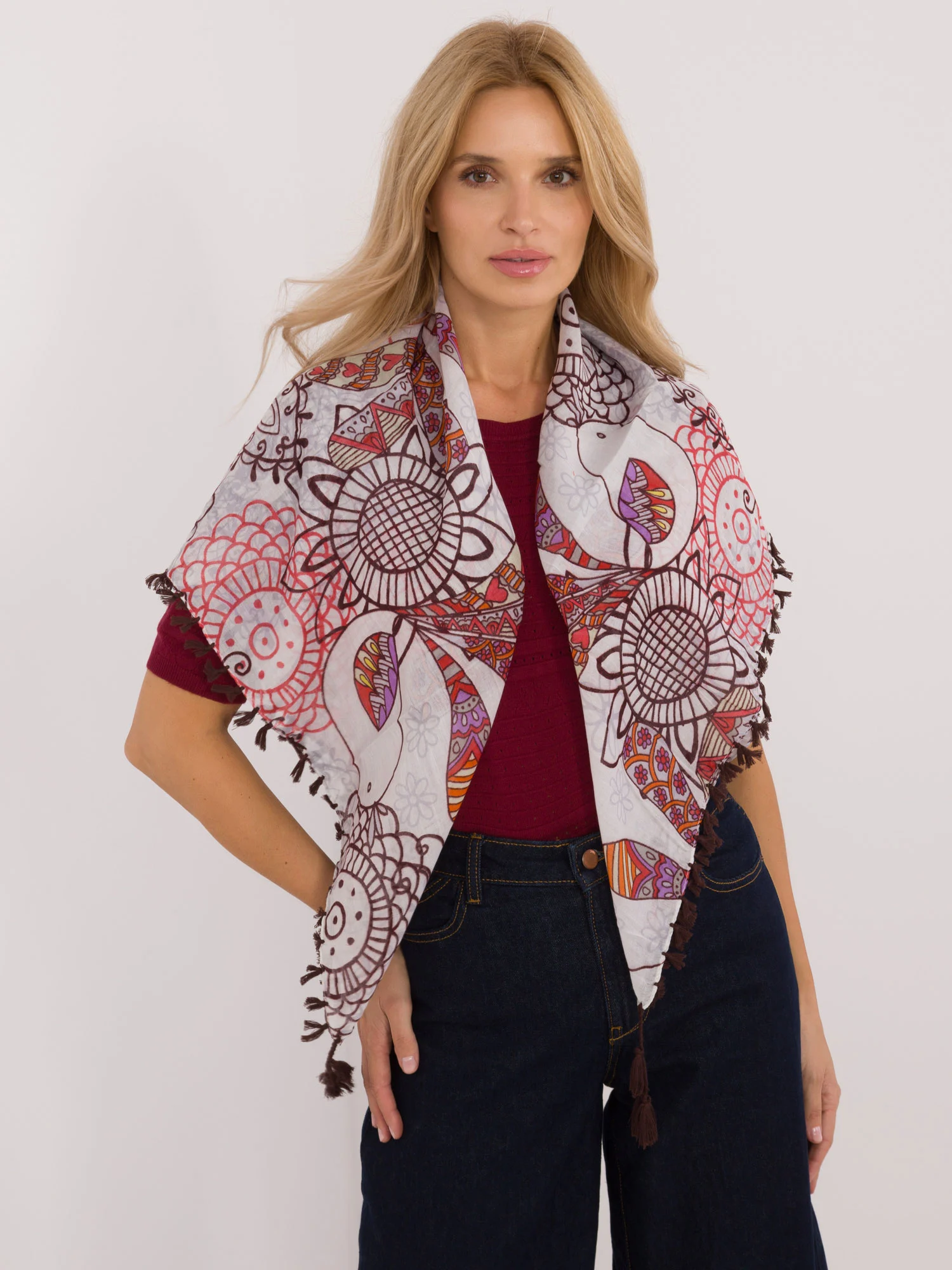 Bandana Dama Imprimat, Bumbac, Fashion Hunters, Maro - imagine 2
