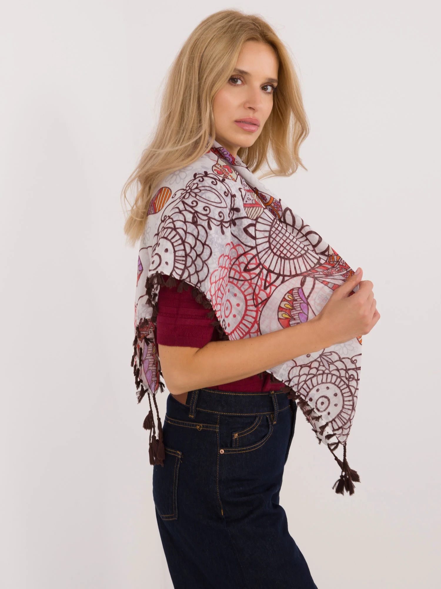 Bandana Dama Imprimat, Bumbac, Fashion Hunters, Maro - imagine 5