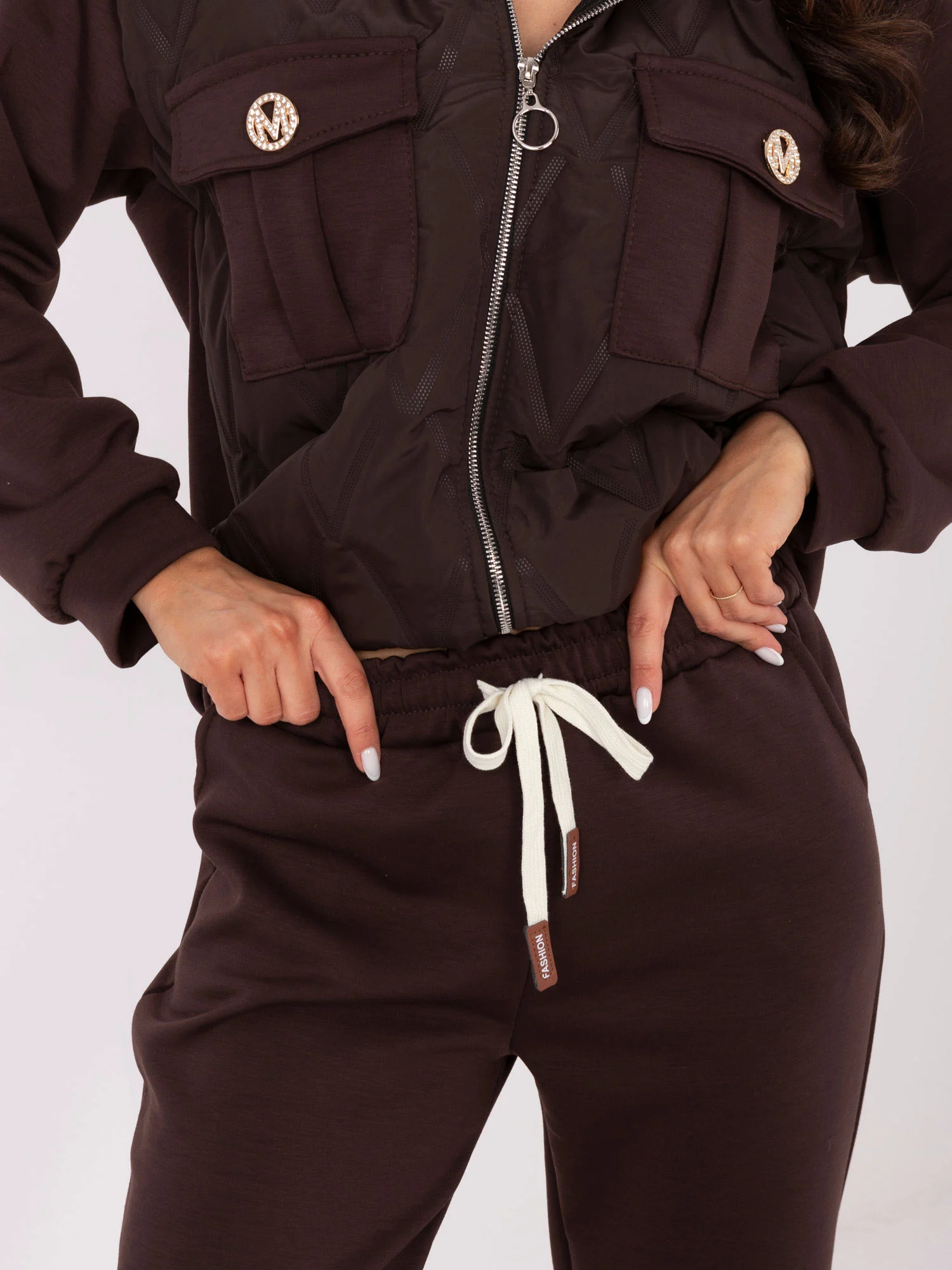 Compleu Dama Maneca lunga, Conica, ITALY MODA, Maro Casual - imagine 3
