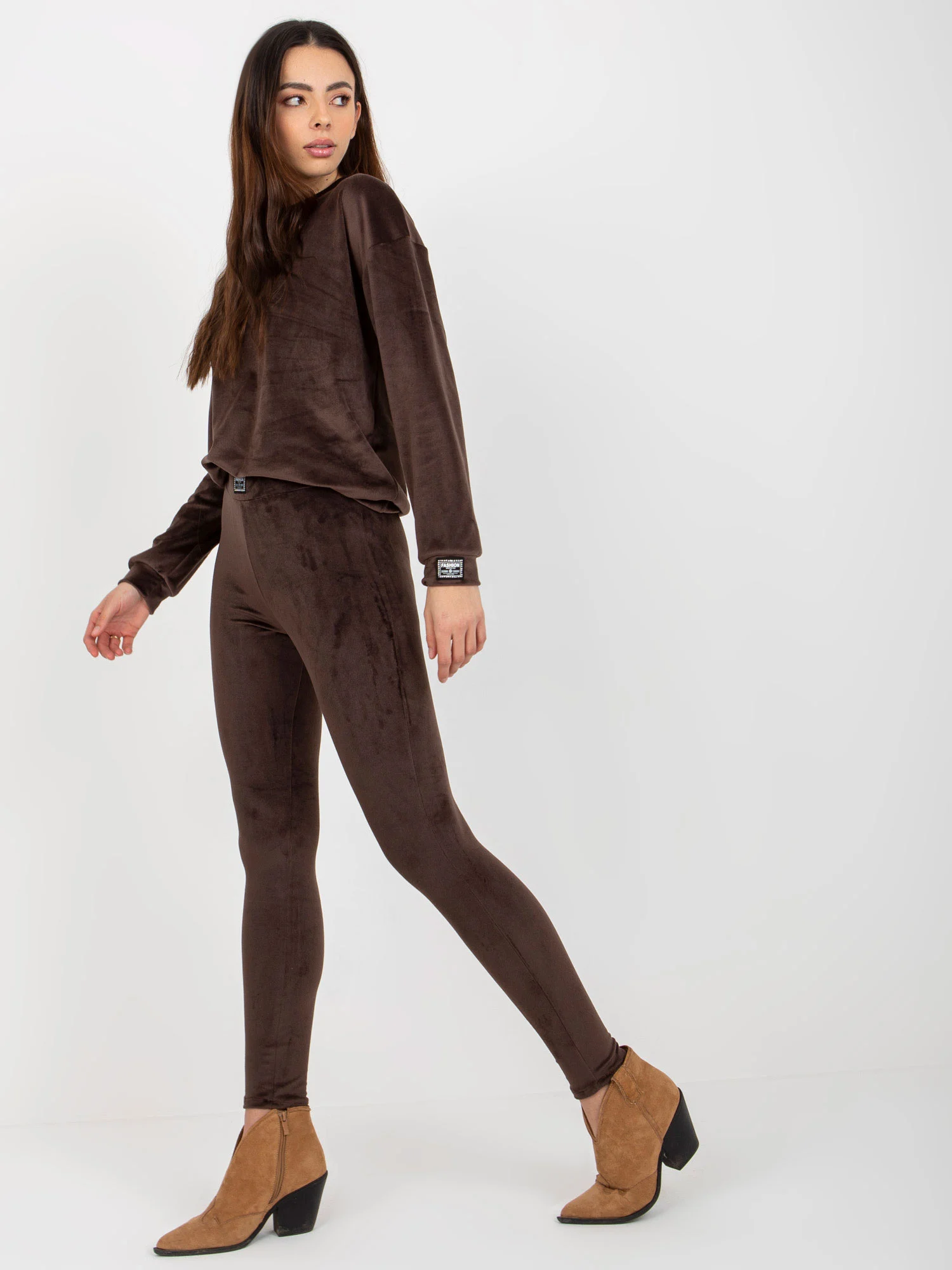 Compleu Dama Maneca lunga, Mansete elastice, LAKERTA, Maro Casual - imagine 5
