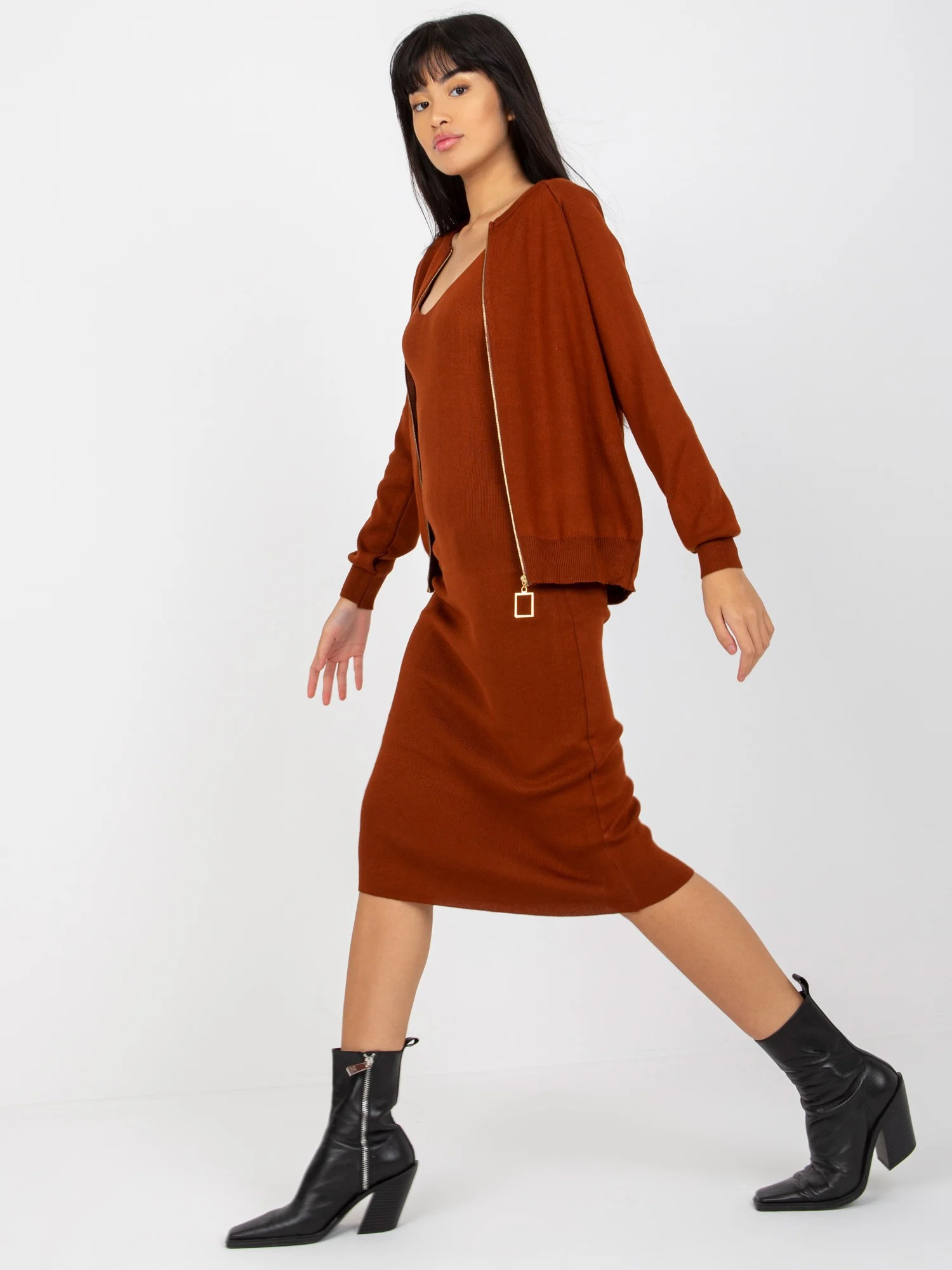 Compleu Dama Maneca lunga, Decolteu in V, May By Shining Star, Maro Eleganta Office - imagine 7