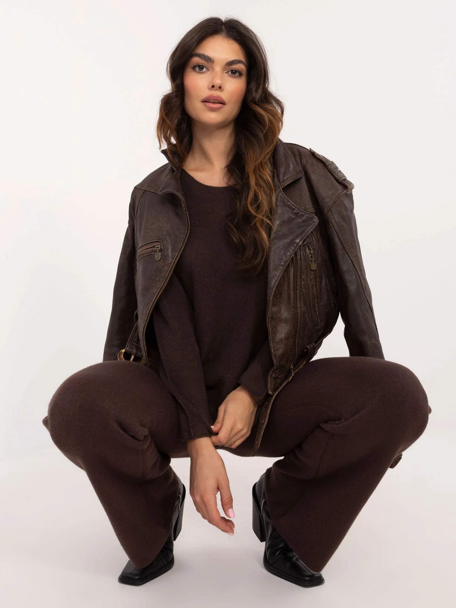 Compleu Dama Maneca lunga, Larga, ITALY MODA, Maro Casual - imagine 4