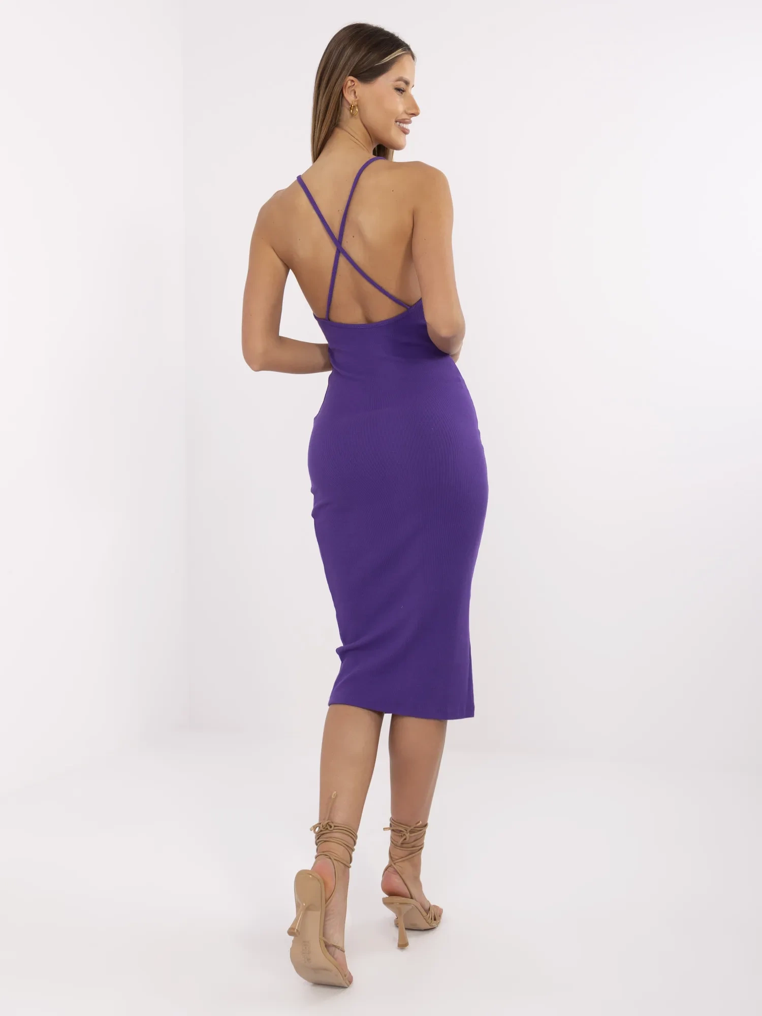 Rochie Dama Midi, Dungi, RUE PARIS, Mov Casual - Image 3