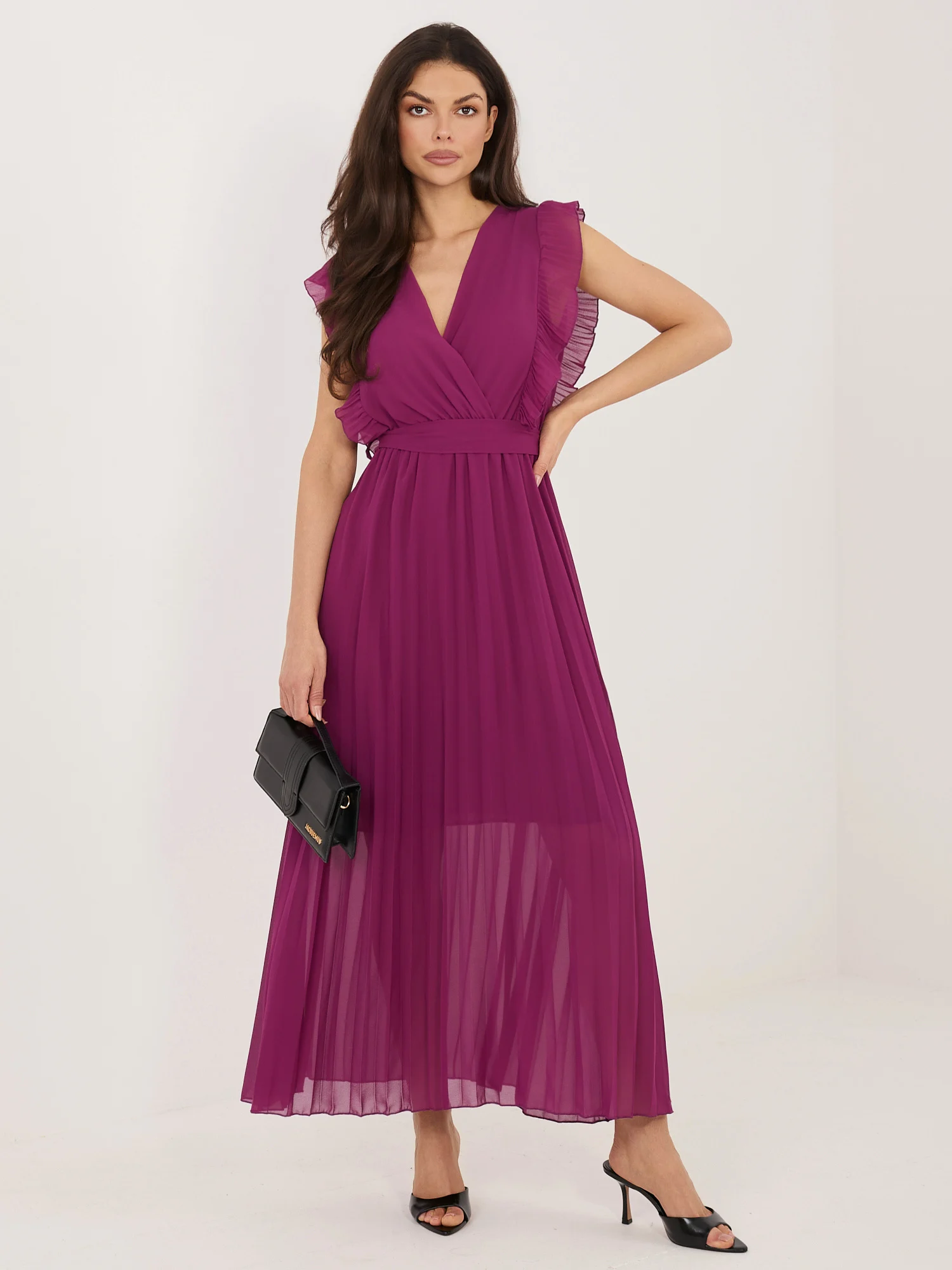 Rochie Dama Midi, Lejera, RUE PARIS, Mov de Vara - imagine 2