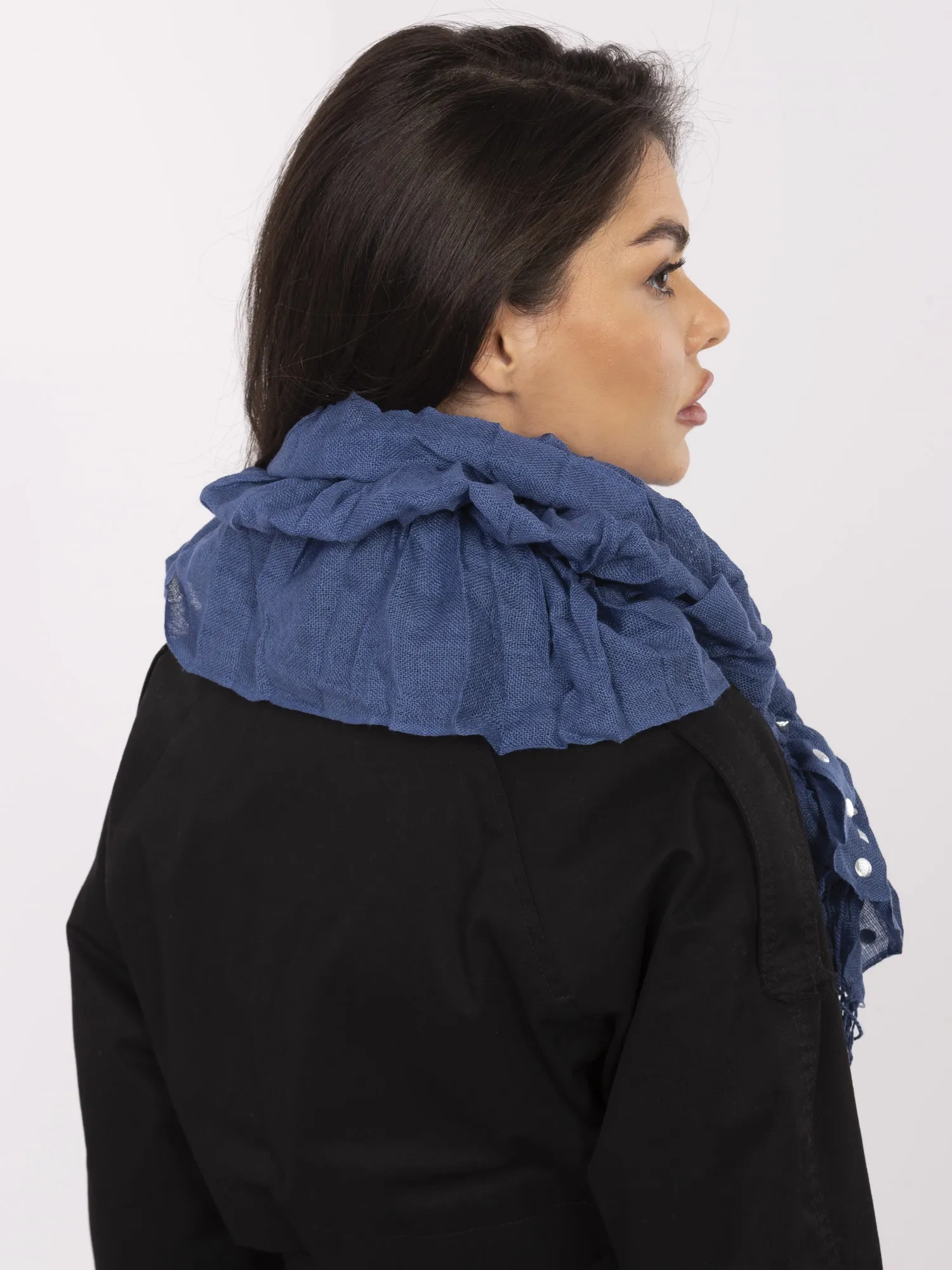 Bandana Dama Imprimat, Viscoza, Fashion Hunters, Albastru - imagine 2
