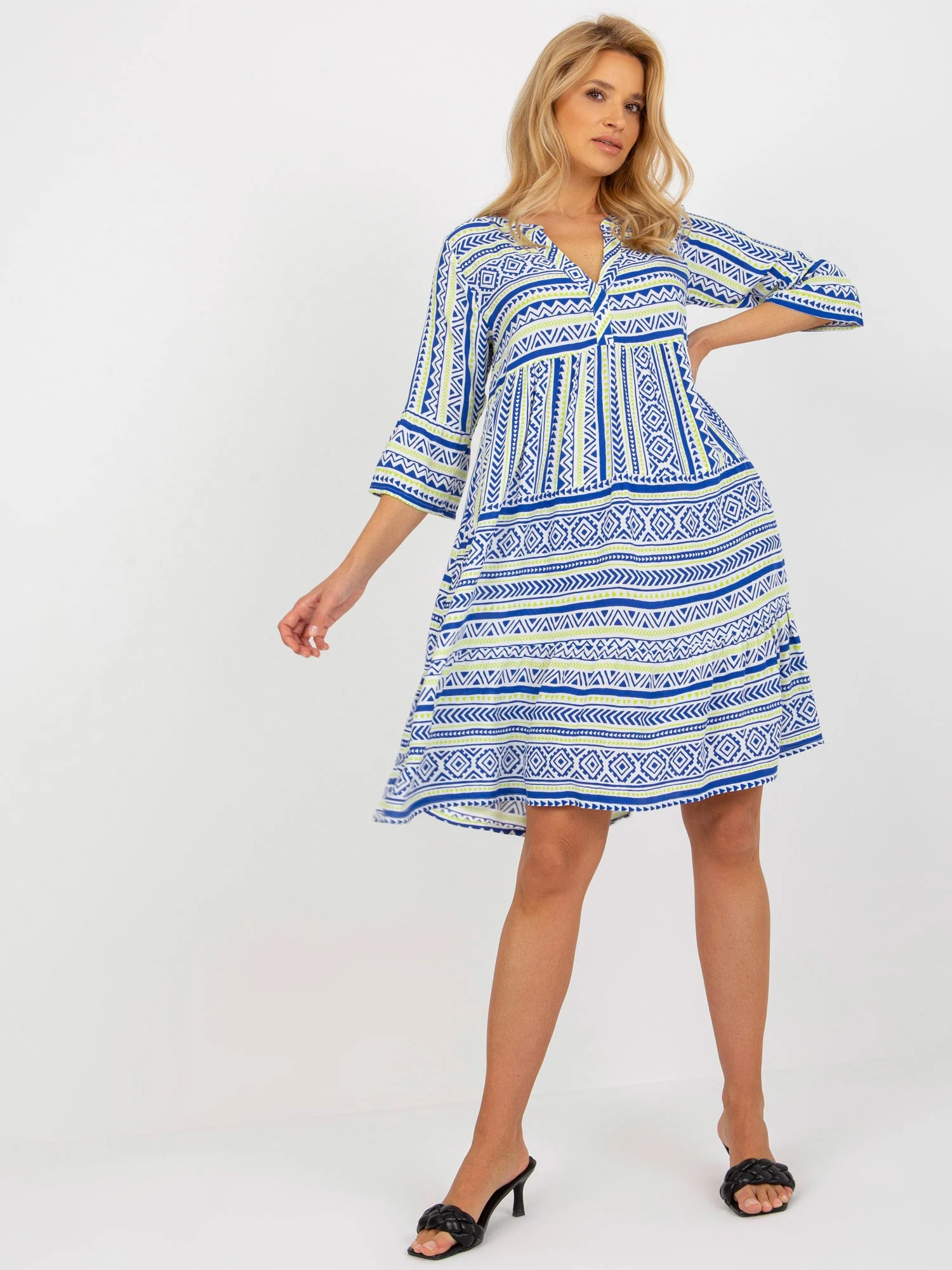 Rochie Dama Midi, Oversize, Sublevel, Albastru de Vara - Image 4