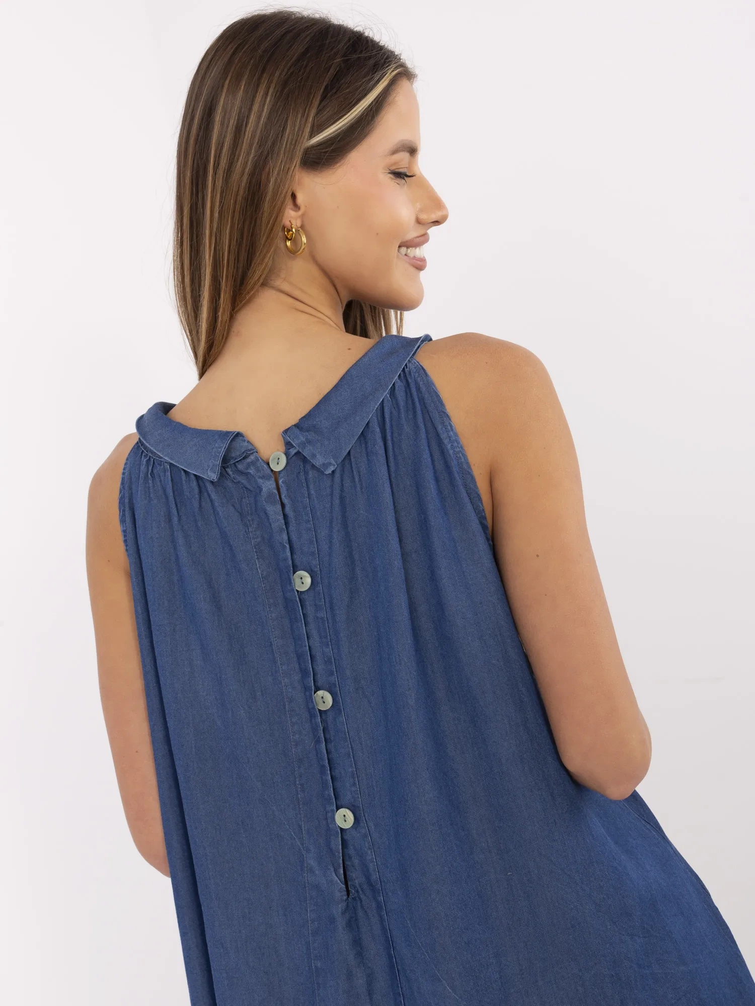 Rochie Dama Maxi, Oversize, ITALY MODA, Albastru de Vara - Image 3