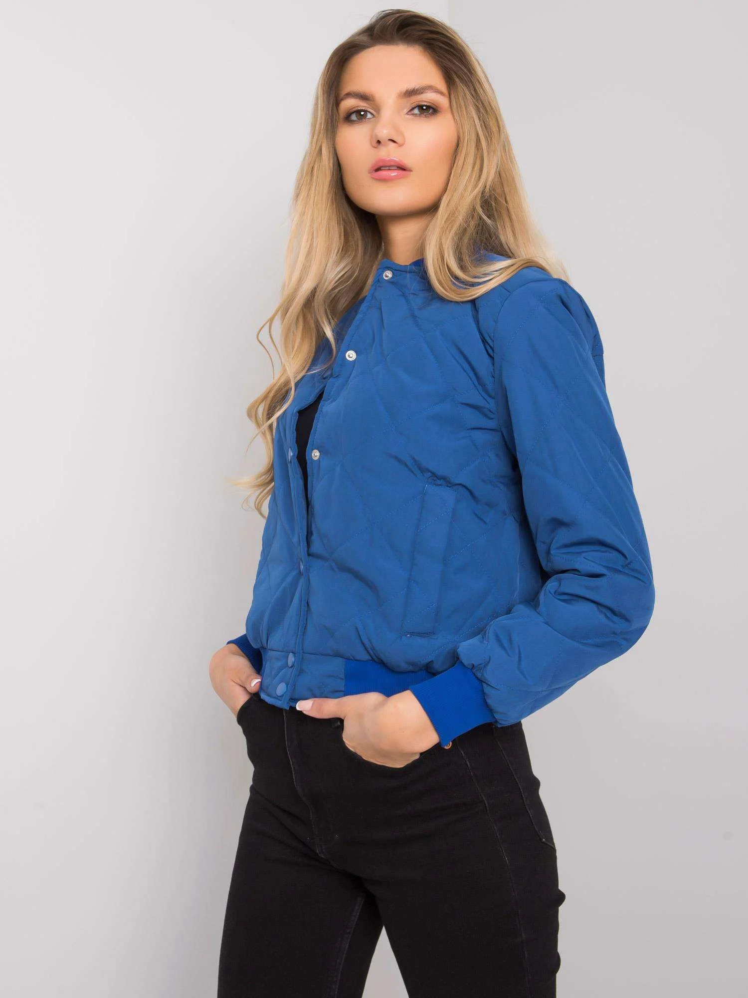 Jacheta Dama Mini, Maneca lunga, ex moda, Albastru de Vara - imagine 5