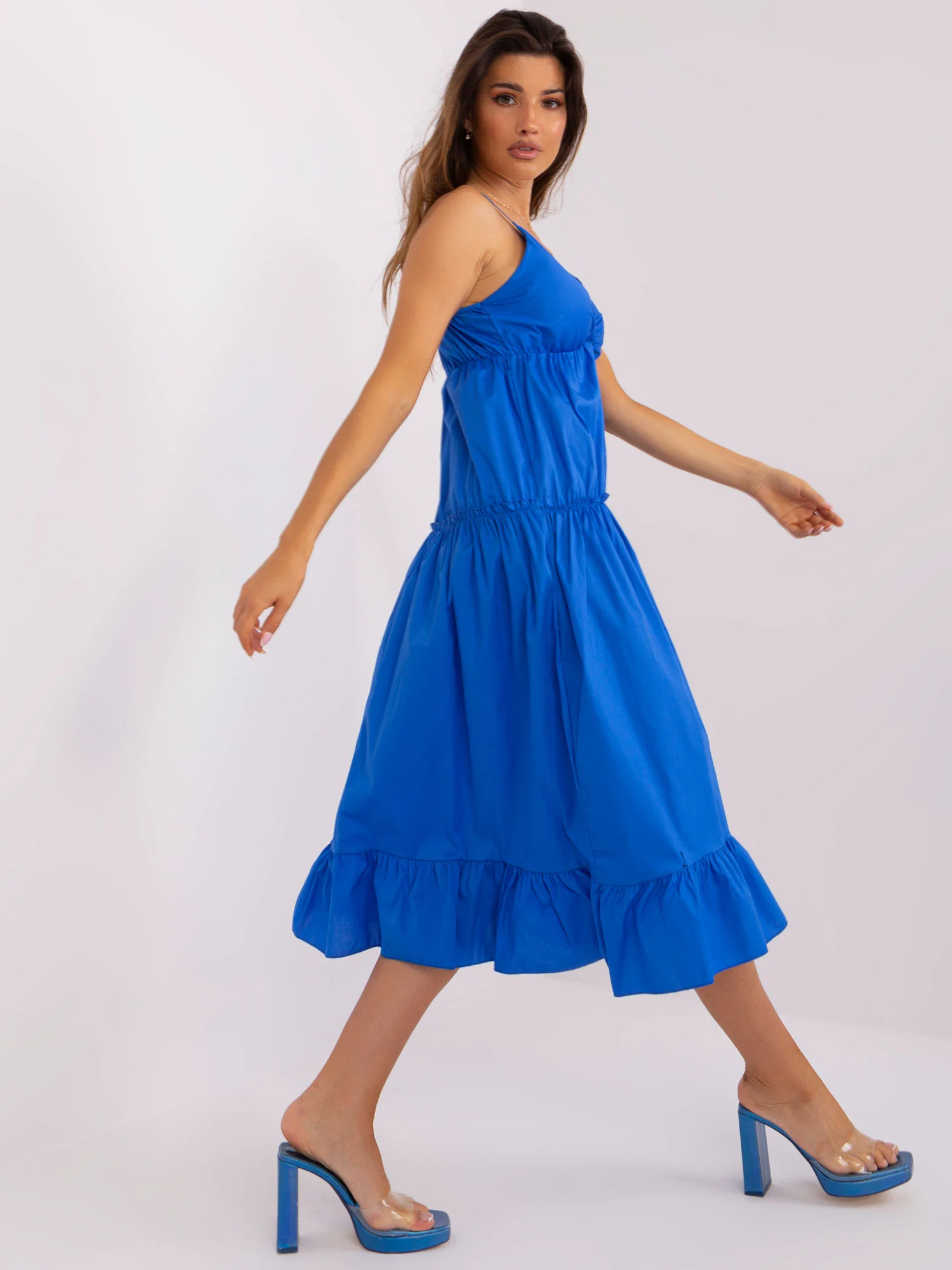 Rochie Dama Midi, Lejera, Och Bella, Albastru de Petrecere - Image 3