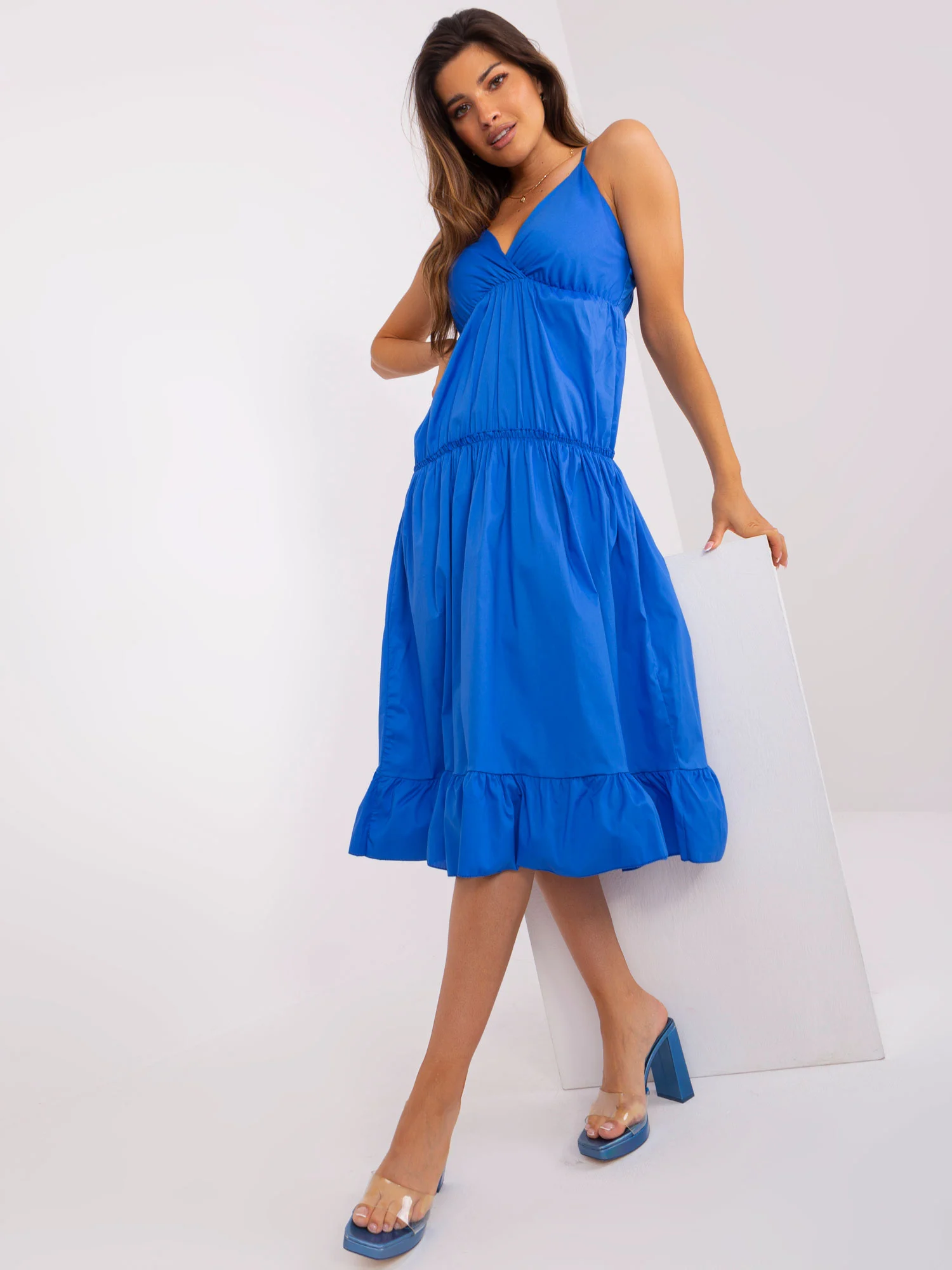 Rochie Dama Midi, Lejera, Och Bella, Albastru de Petrecere - Image 5