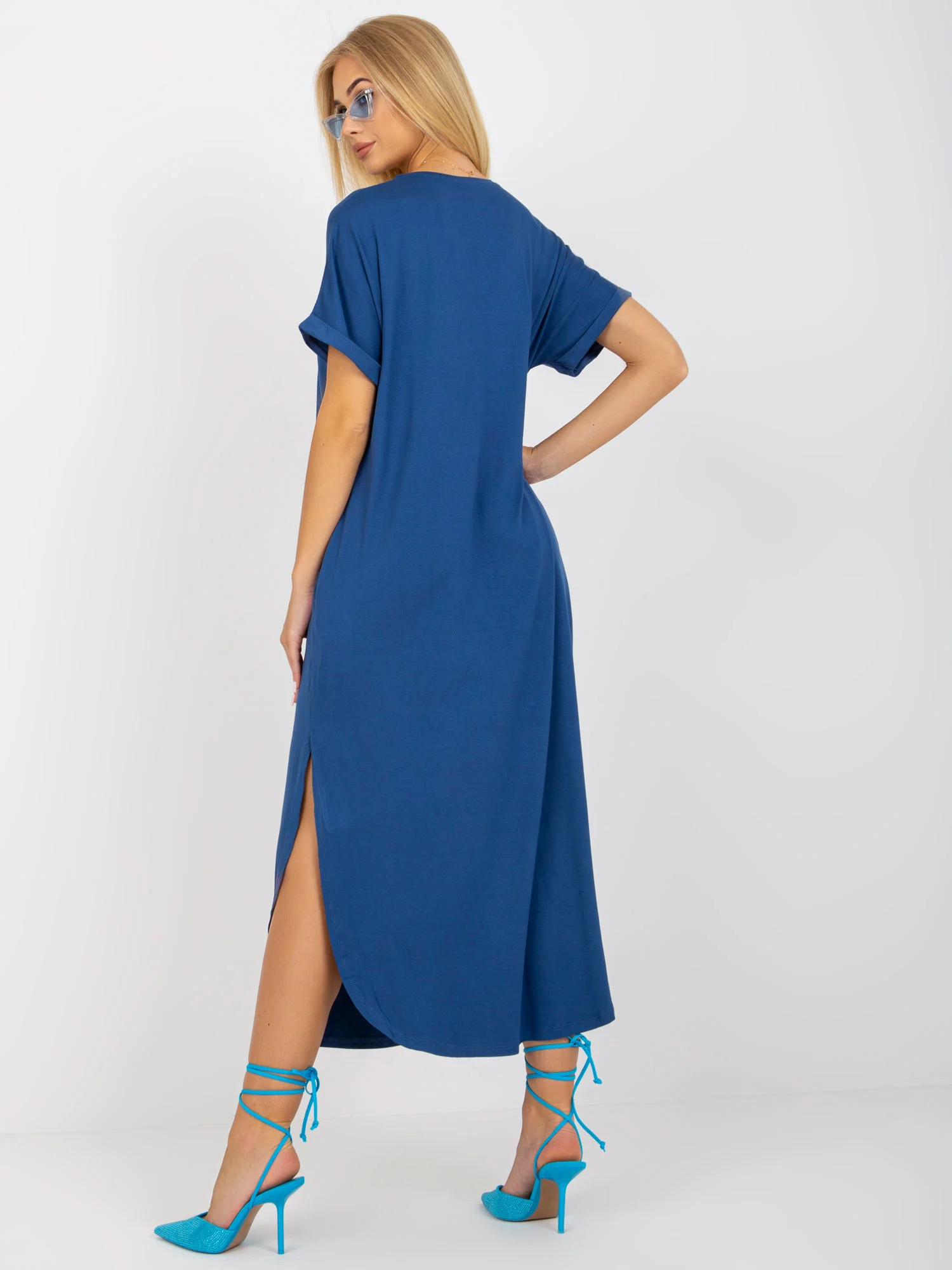 Rochie Dama Midi, Rochie dreapta, Och Bella, Albastru de Vara - Image 4