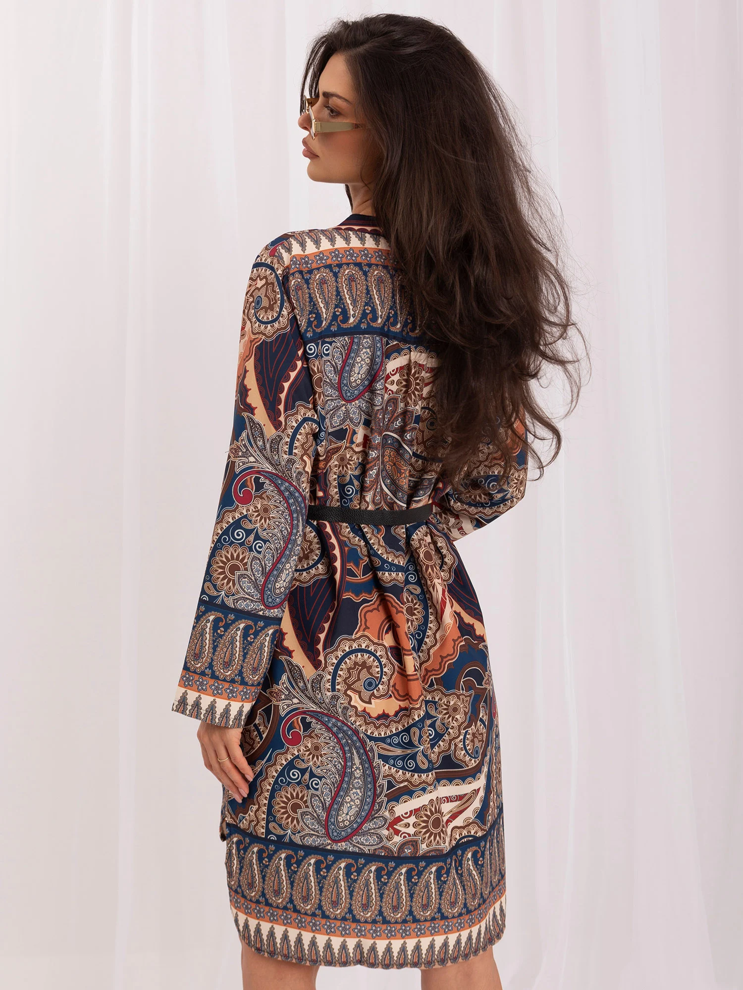 Rochie Dama Maxi, Rochie dreapta, ITALY MODA, Albastru Eleganta Office - Image 7
