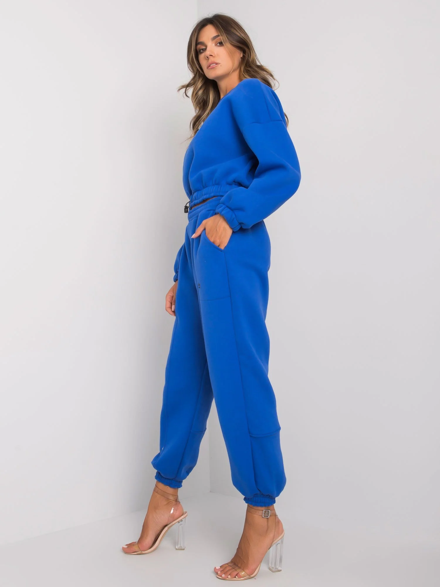 Compleu Dama Maneca lunga, Imprimat, ex moda, Cobalt - imagine 6