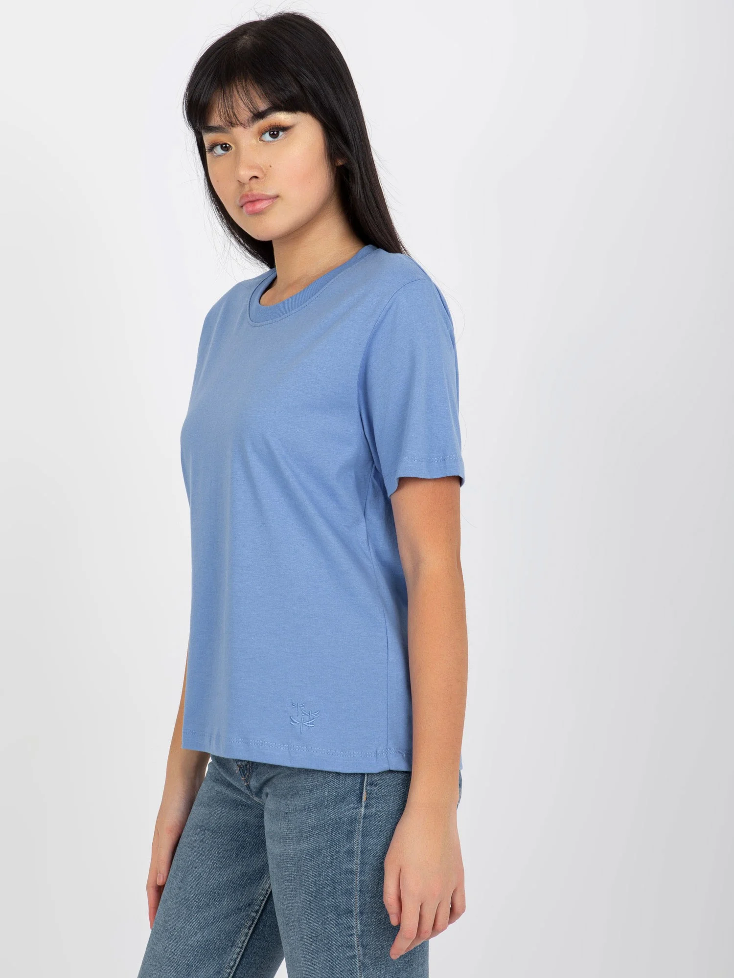 Tricou Dama Mini, Decolteu rotund, Mayflies, Albastru Casual Marimi Mari - imagine 3