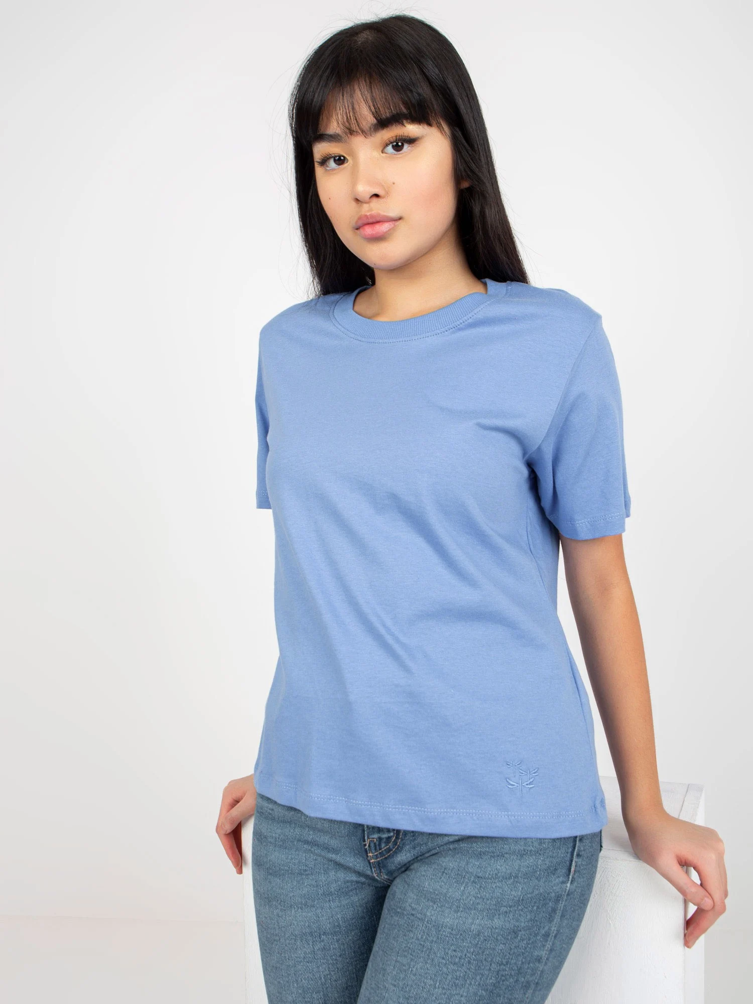 Tricou Dama Mini, Decolteu rotund, Mayflies, Albastru Casual Marimi Mari - imagine 5