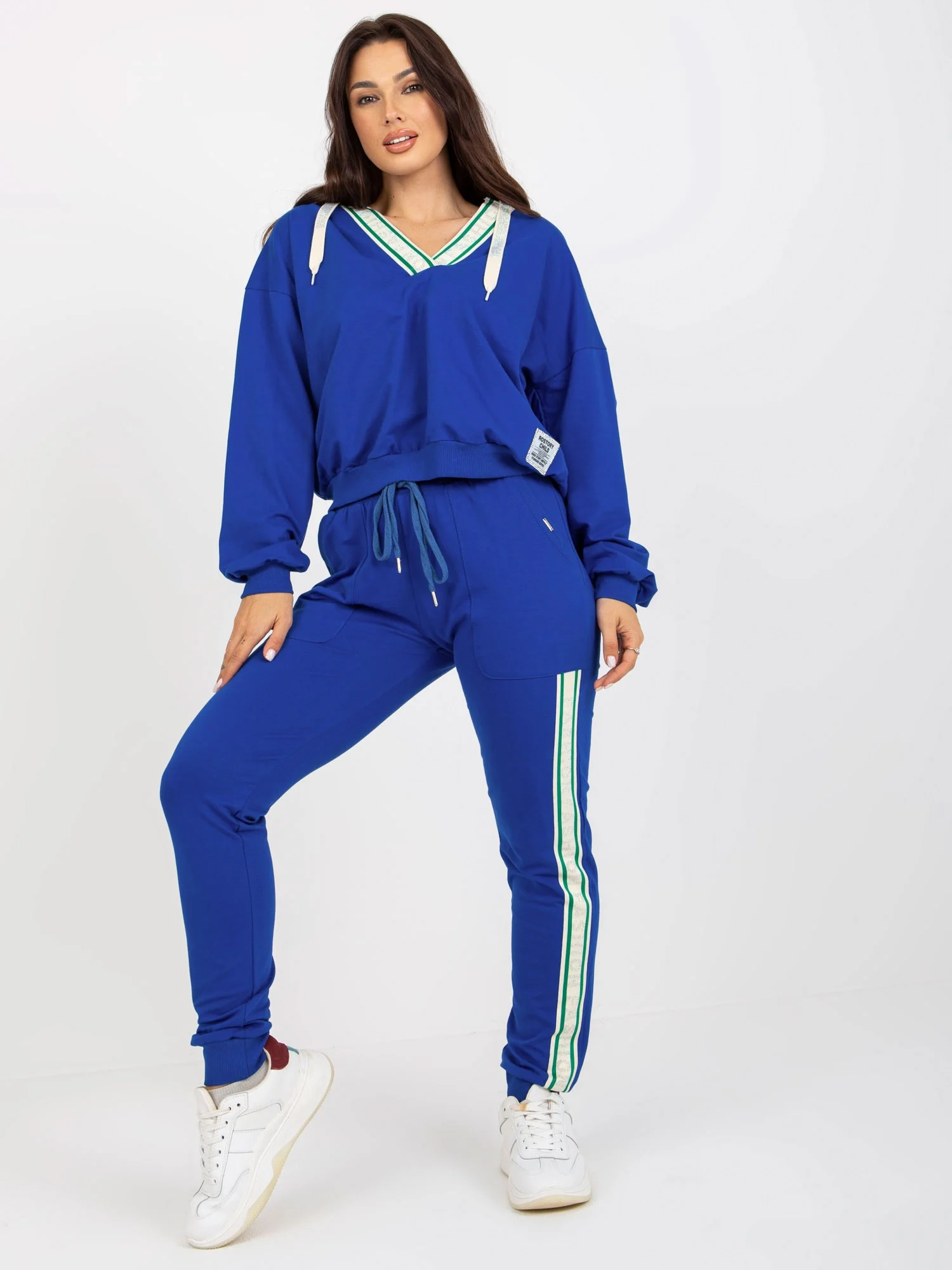 Compleu Dama Maneca lunga, Mansete elastice, RELEVANCE, Albastru Casual - imagine 2