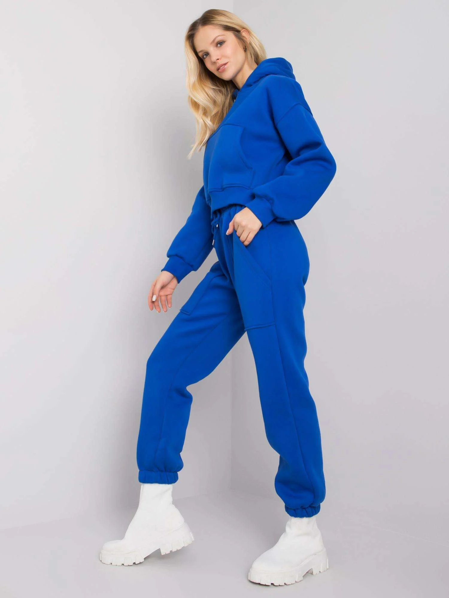 Compleu Dama Maneca lunga, Sport, ex moda, Cobalt Casual - imagine 3