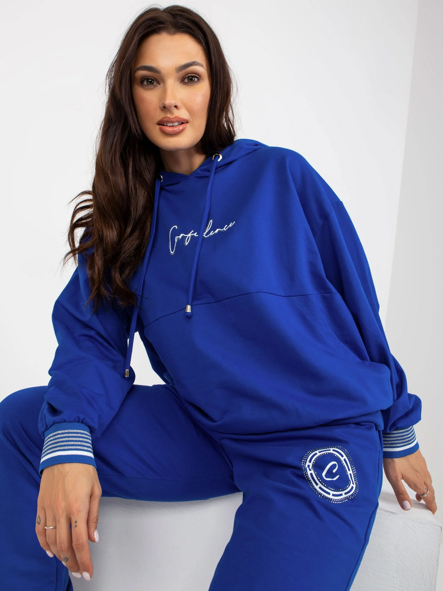 Compleu Dama Maneca lunga, Mansete elastice, RELEVANCE, Albastru Casual - imagine 4