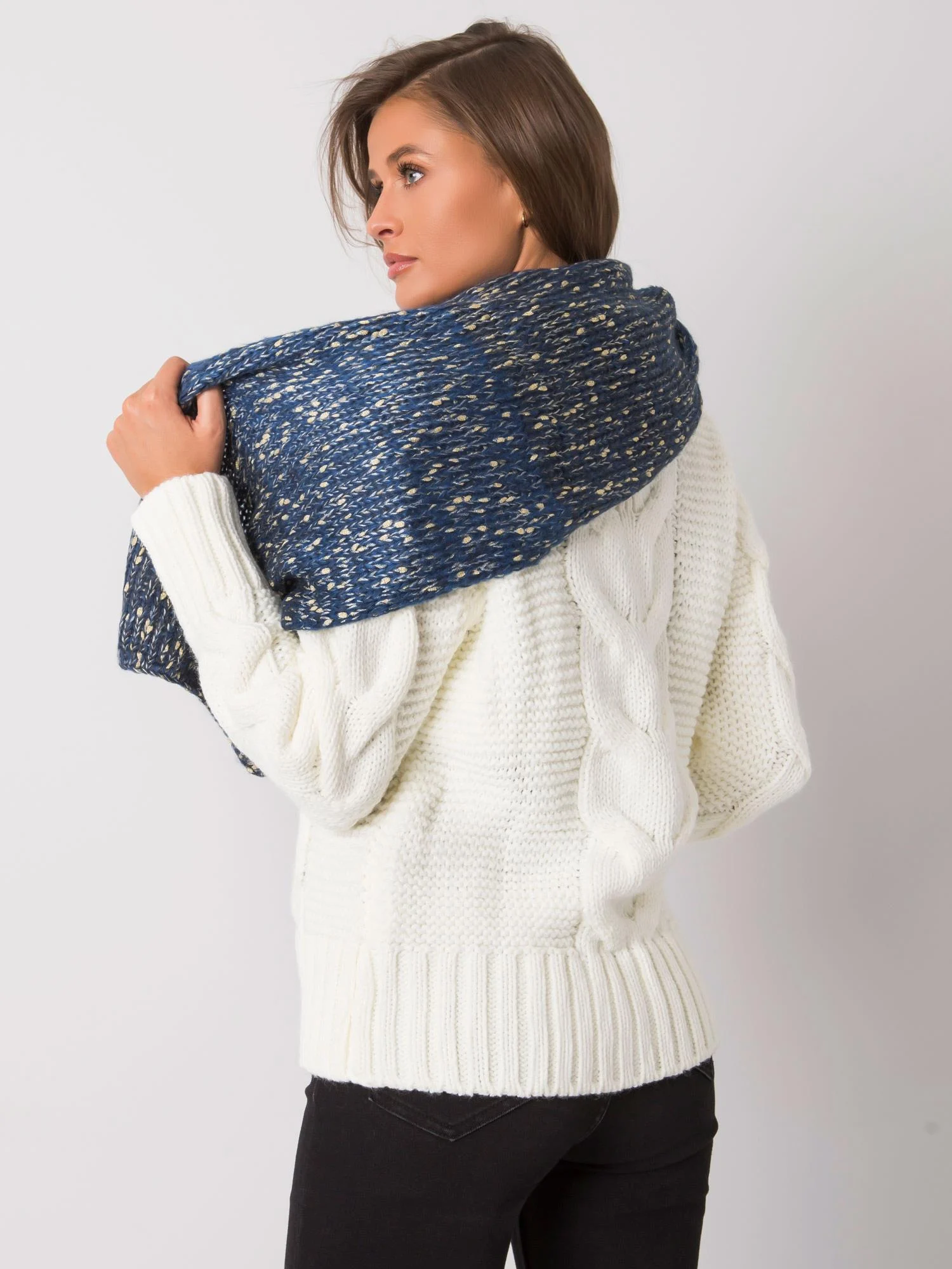 Esarfa Dama Acril, Fashion Hunters, Albastru - imagine 2