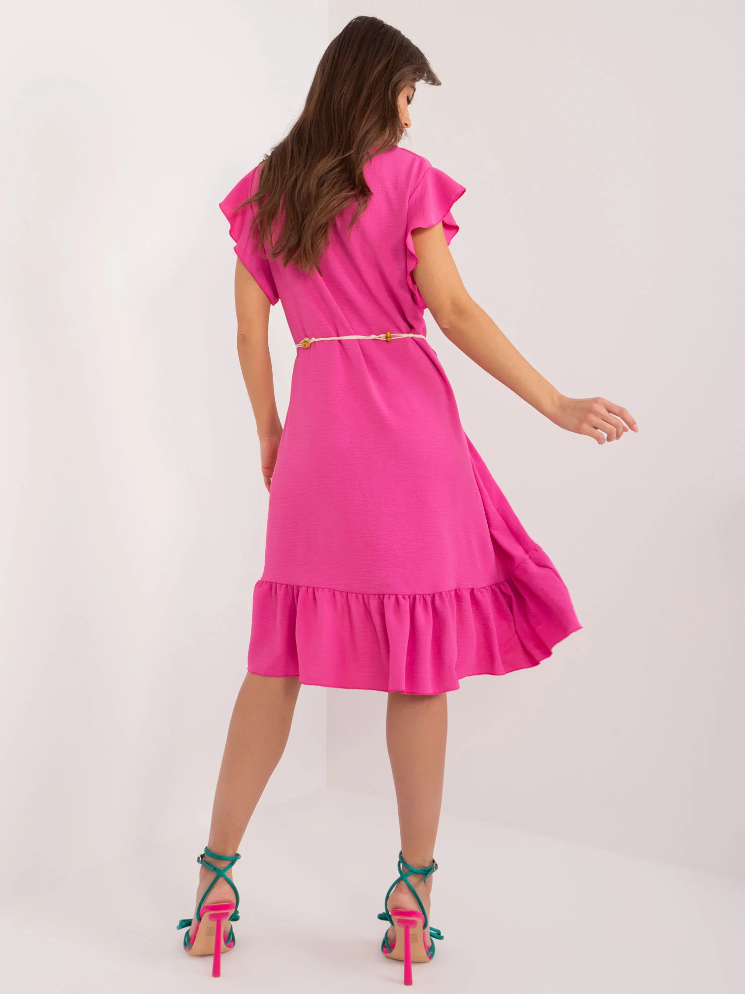 Rochie Dama Mini, Lejera, ITALY MODA, Roz de Vara - imagine 6