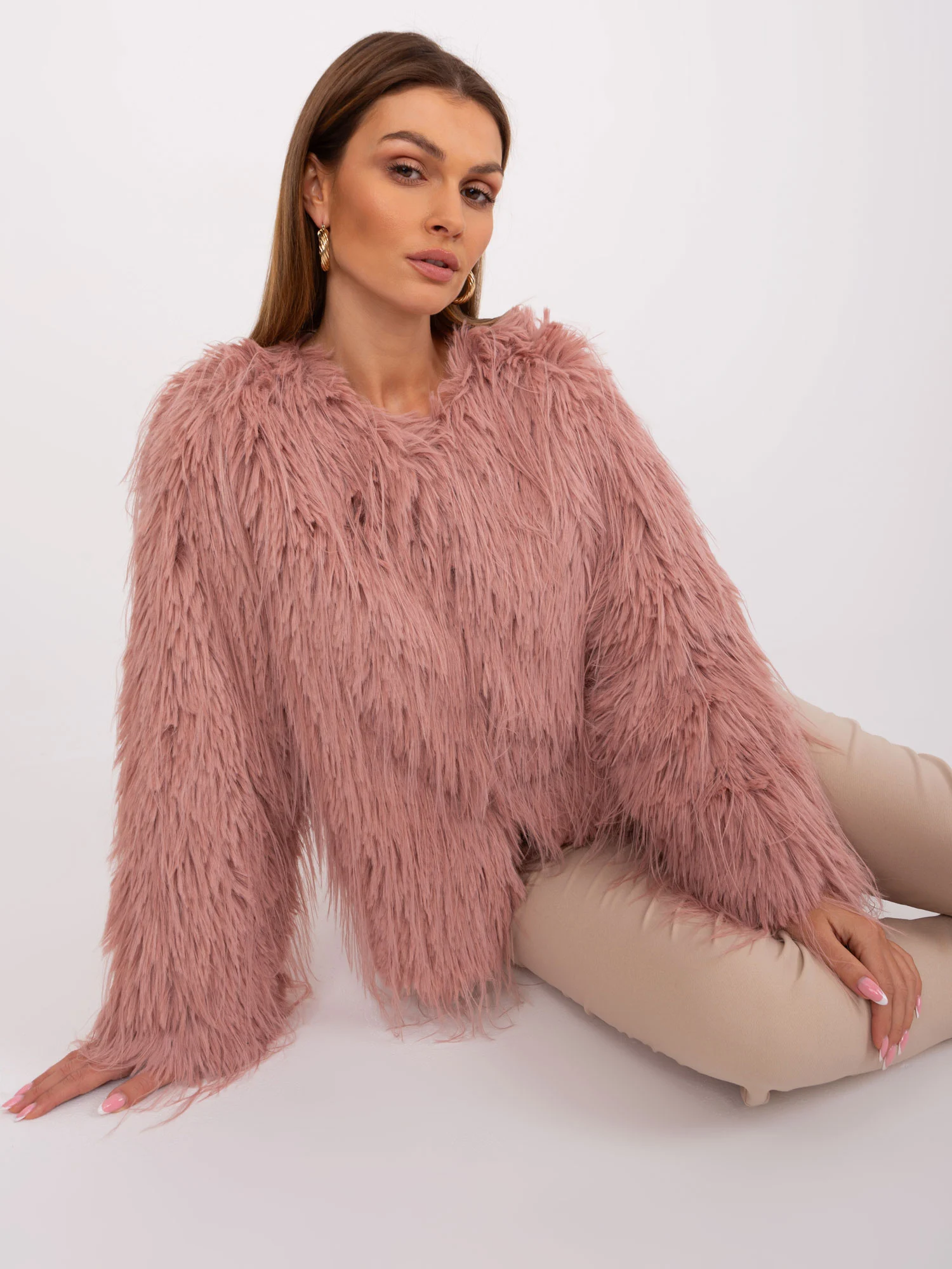 Jacheta Dama Maneca lunga, Elegant, Wool Fashion Italia, Roz de Petrecere - imagine 6
