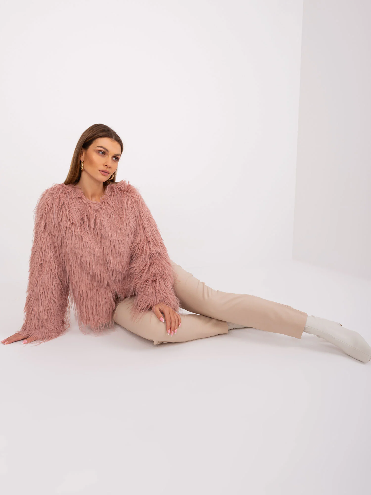 Jacheta Dama Maneca lunga, Elegant, Wool Fashion Italia, Roz de Petrecere - imagine 2